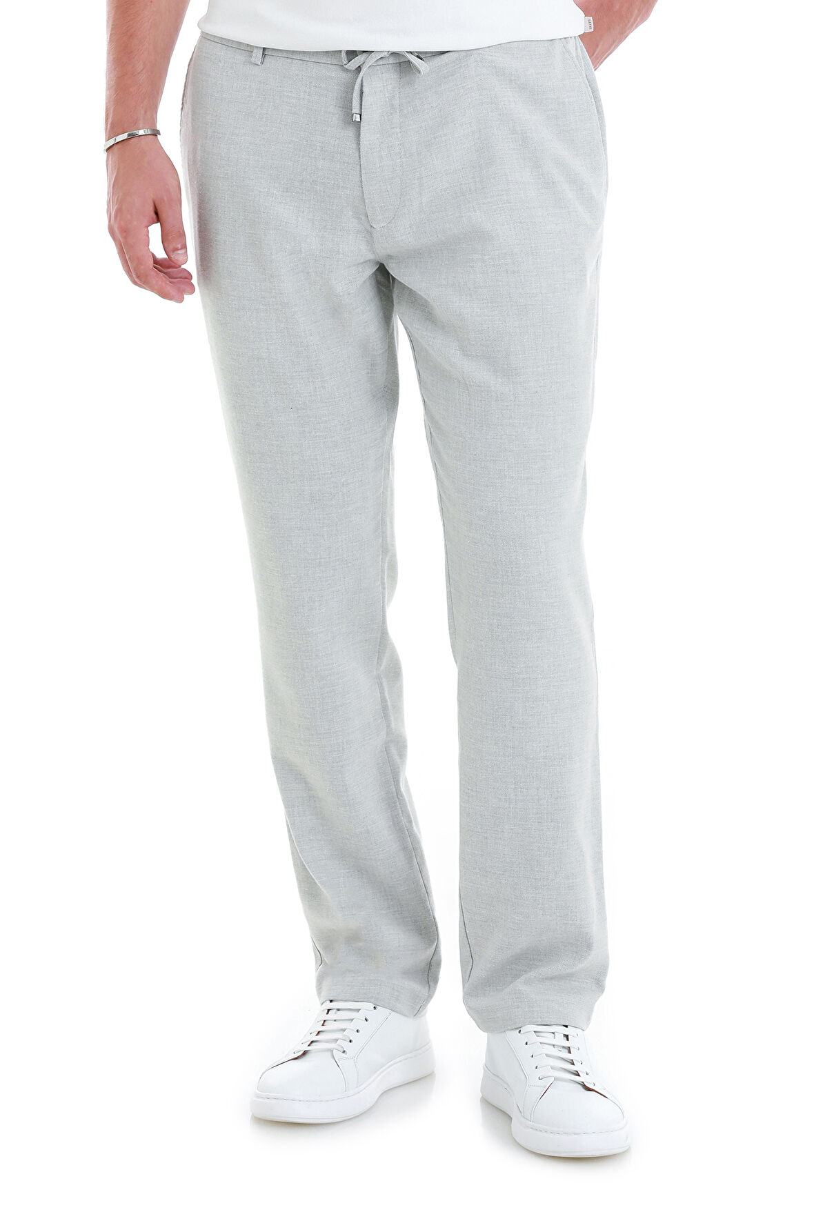 Gri Regular Fit Düz Yandan Cepli Pamuklu Pantolon | 44