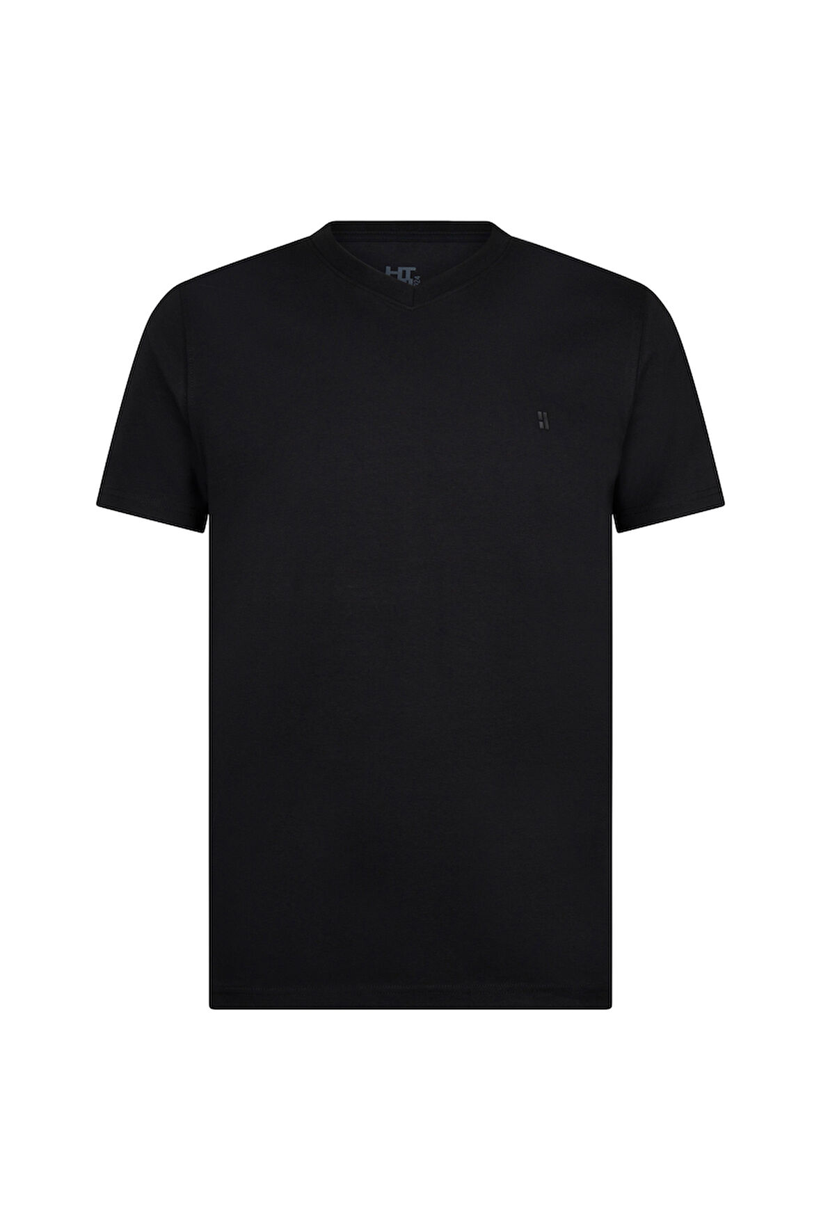 Siyah Regular Fit Bisiklet Yaka Pamuklu Tişört | M