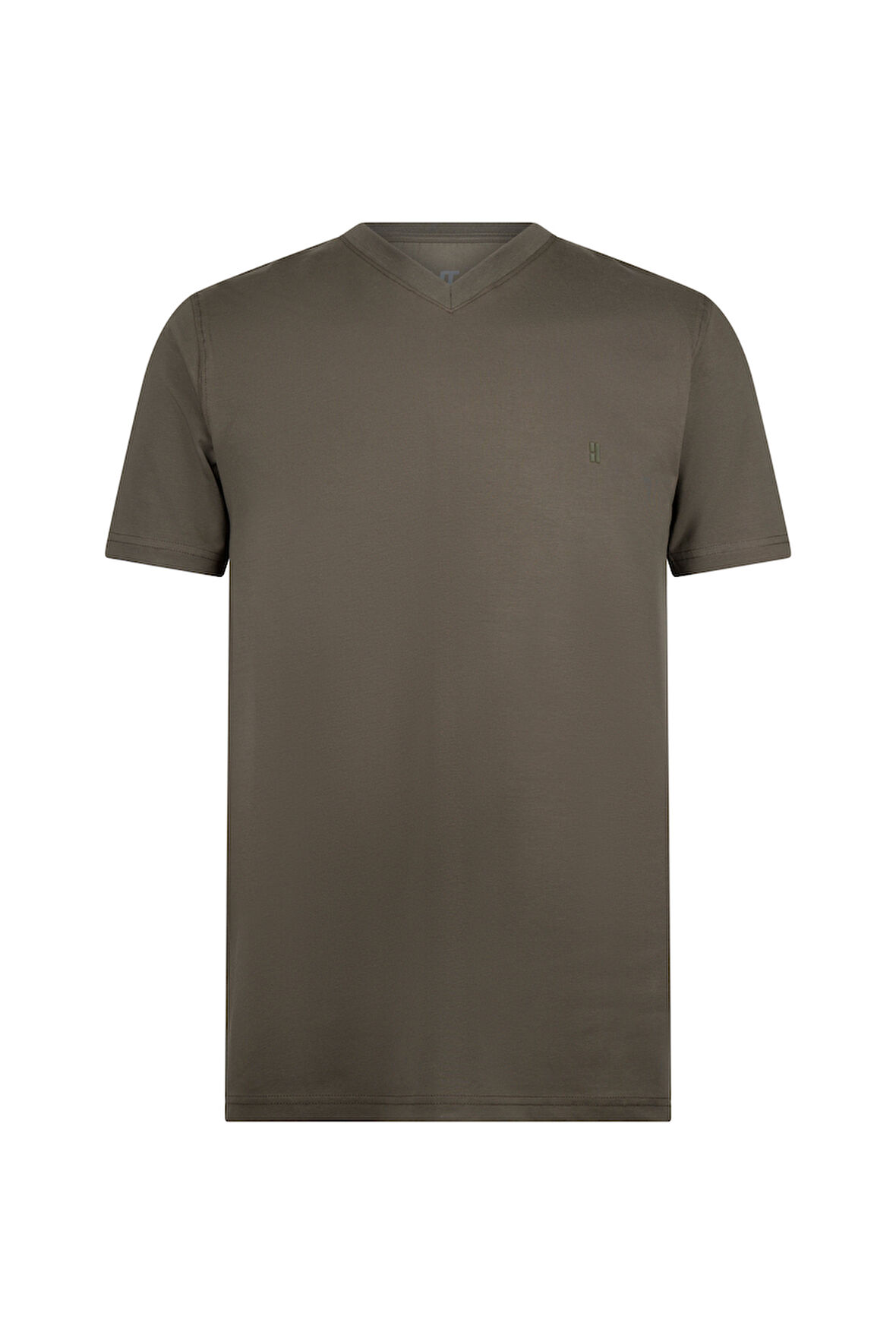 Haki Regular Fit Bisiklet Yaka Pamuklu Tişört | XL