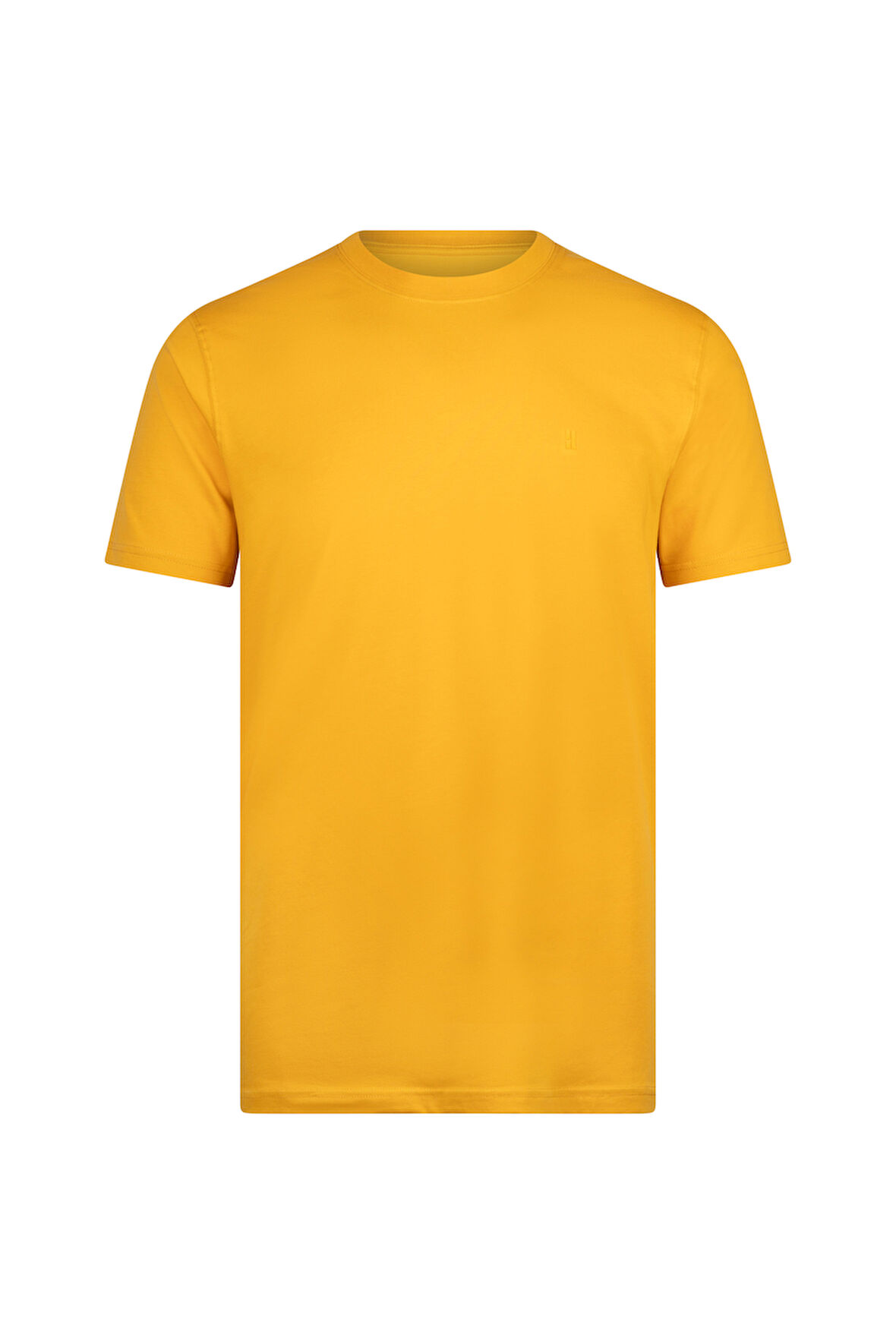 Sarı Regular Fit Bisiklet Yaka Pamuklu Basic Tişört | M