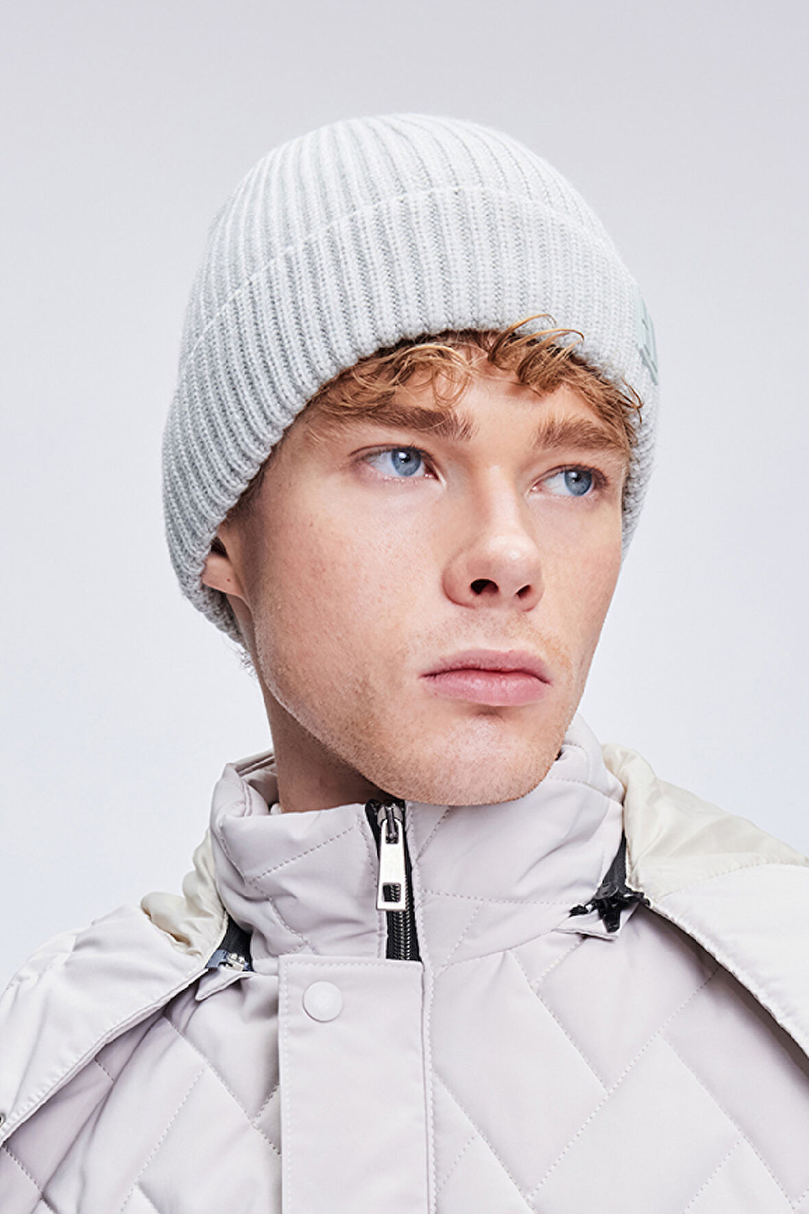 Gri Düz Örgü Bere | STD