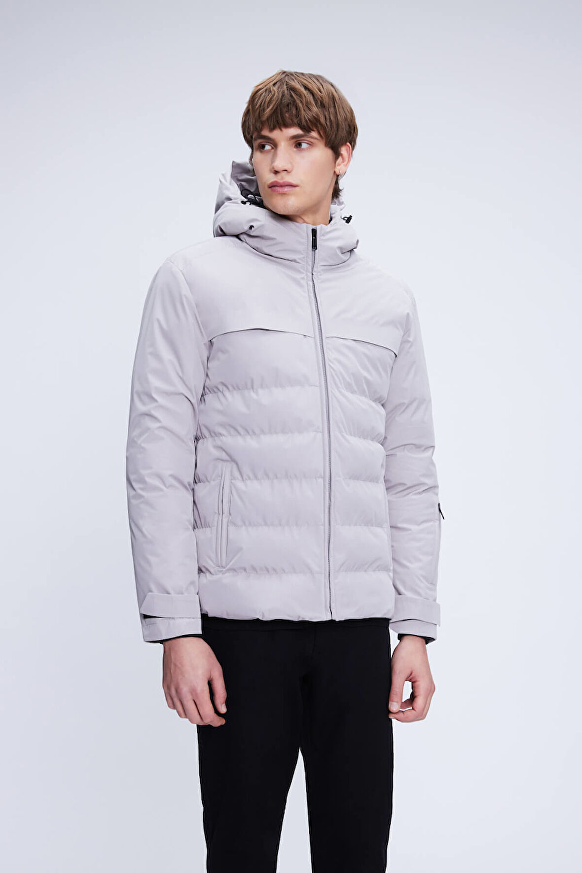 Taş Regular Fit Hakim Yaka Kapüşonlu Kaban | L