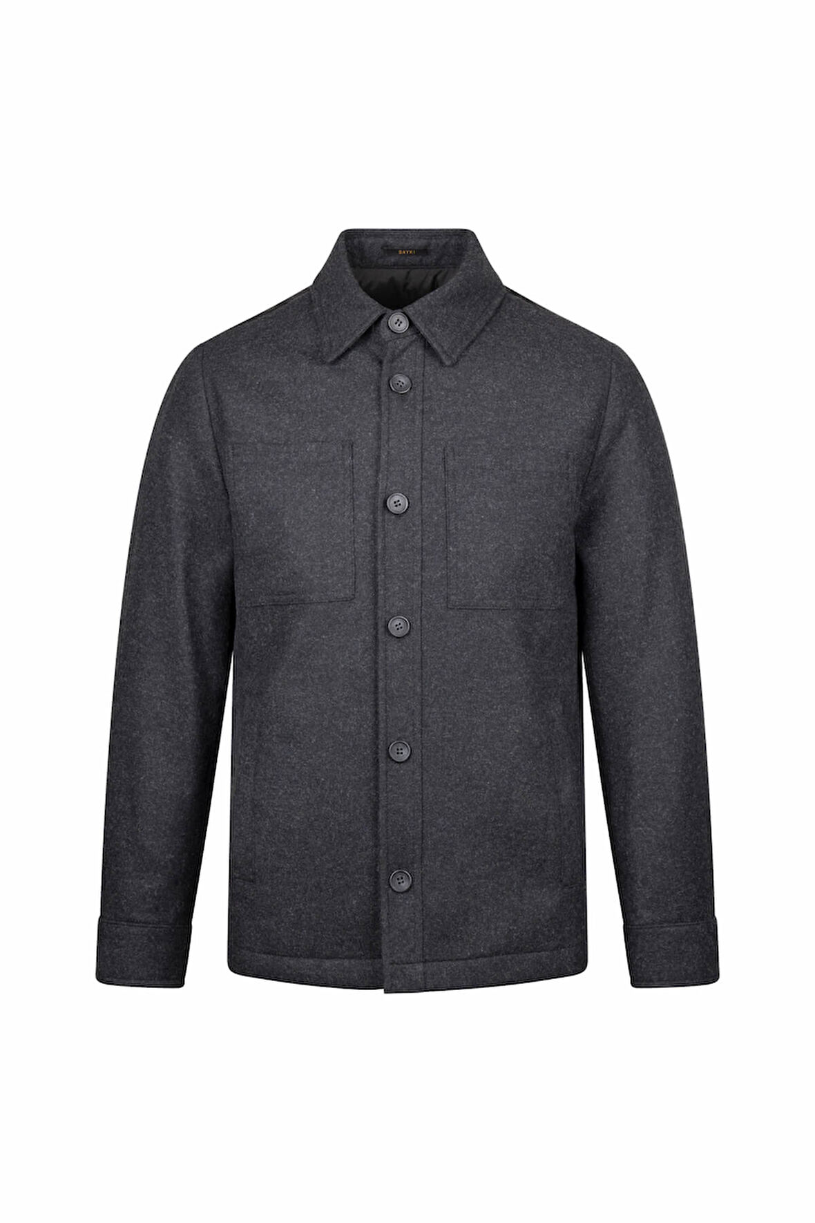 Siyah Regular Fit Bebe Yaka Yünlü Mont | L