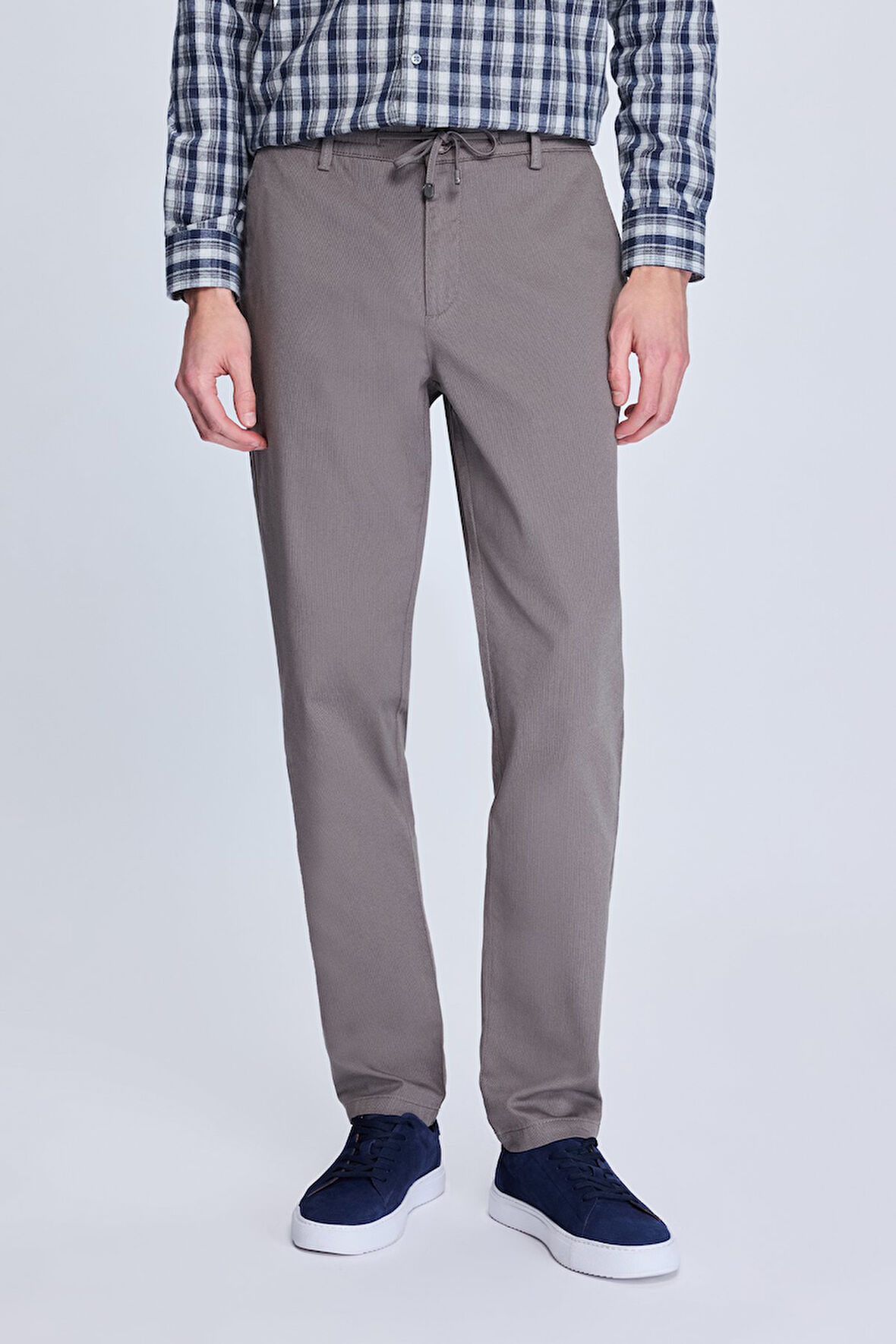 Gri Dinamik Fit Desenli Yandan Cepli Casual Jogger Pantolon | 33