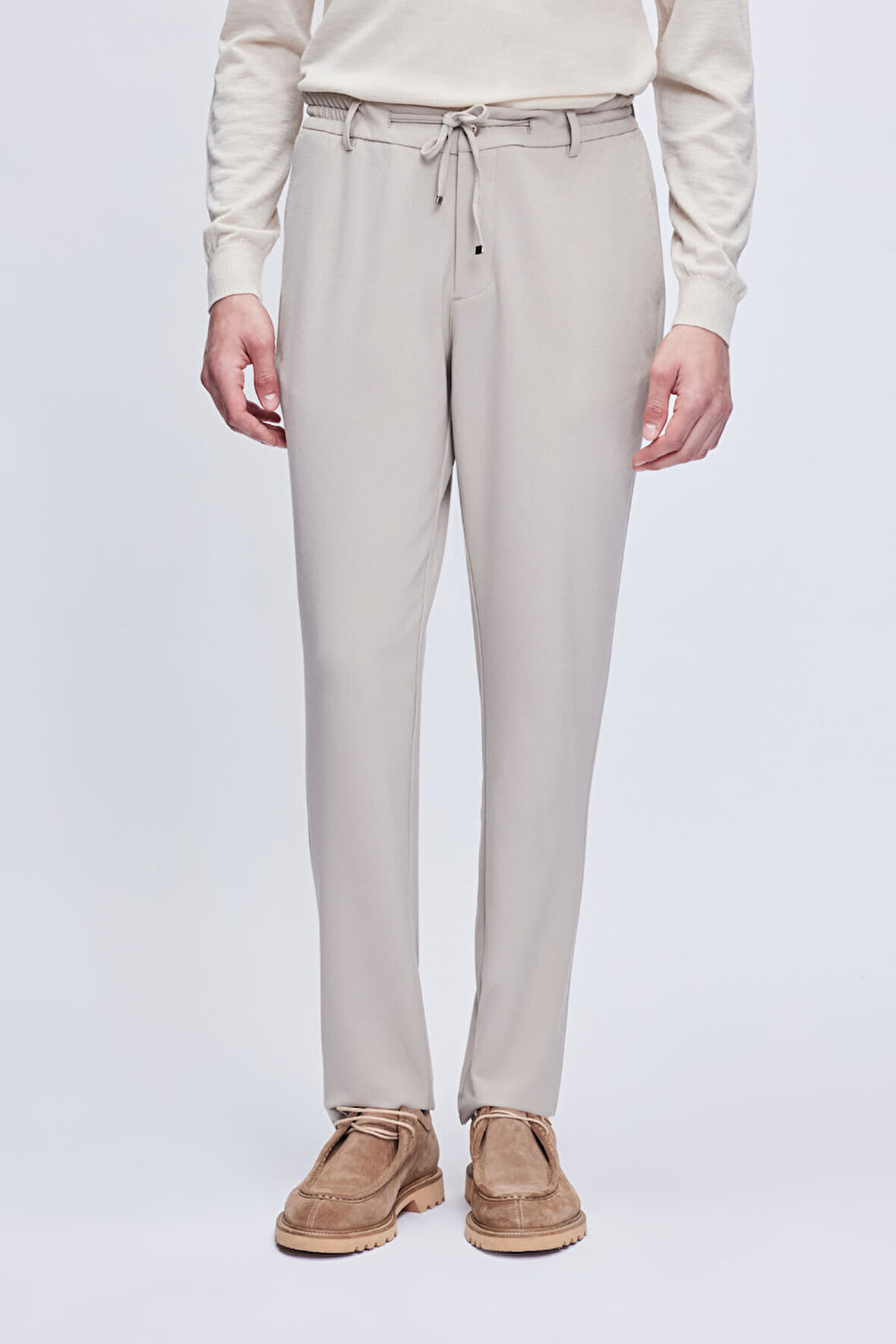 Bej Rahat Kesim Yandan Cepli Jogger Pantolon | 32