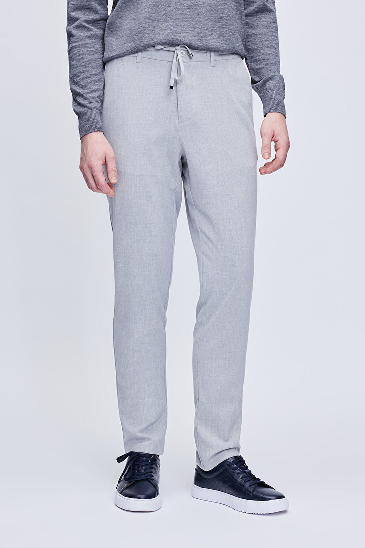 Gri Rahat Kesim Yandan Cepli Jogger Pantolon | 30