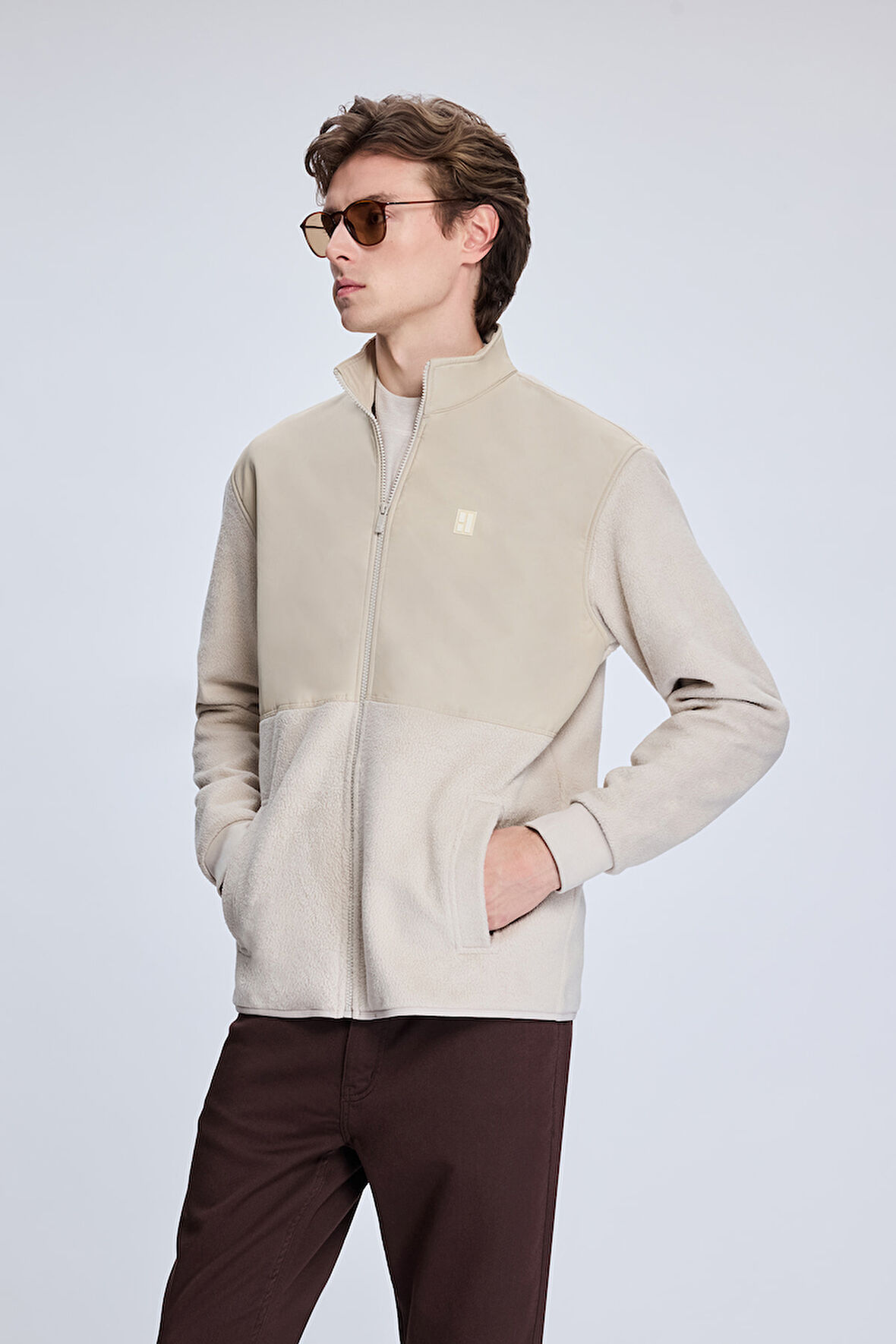 Bej Regular Fit Hakim Yaka Baharlık Mont | XL