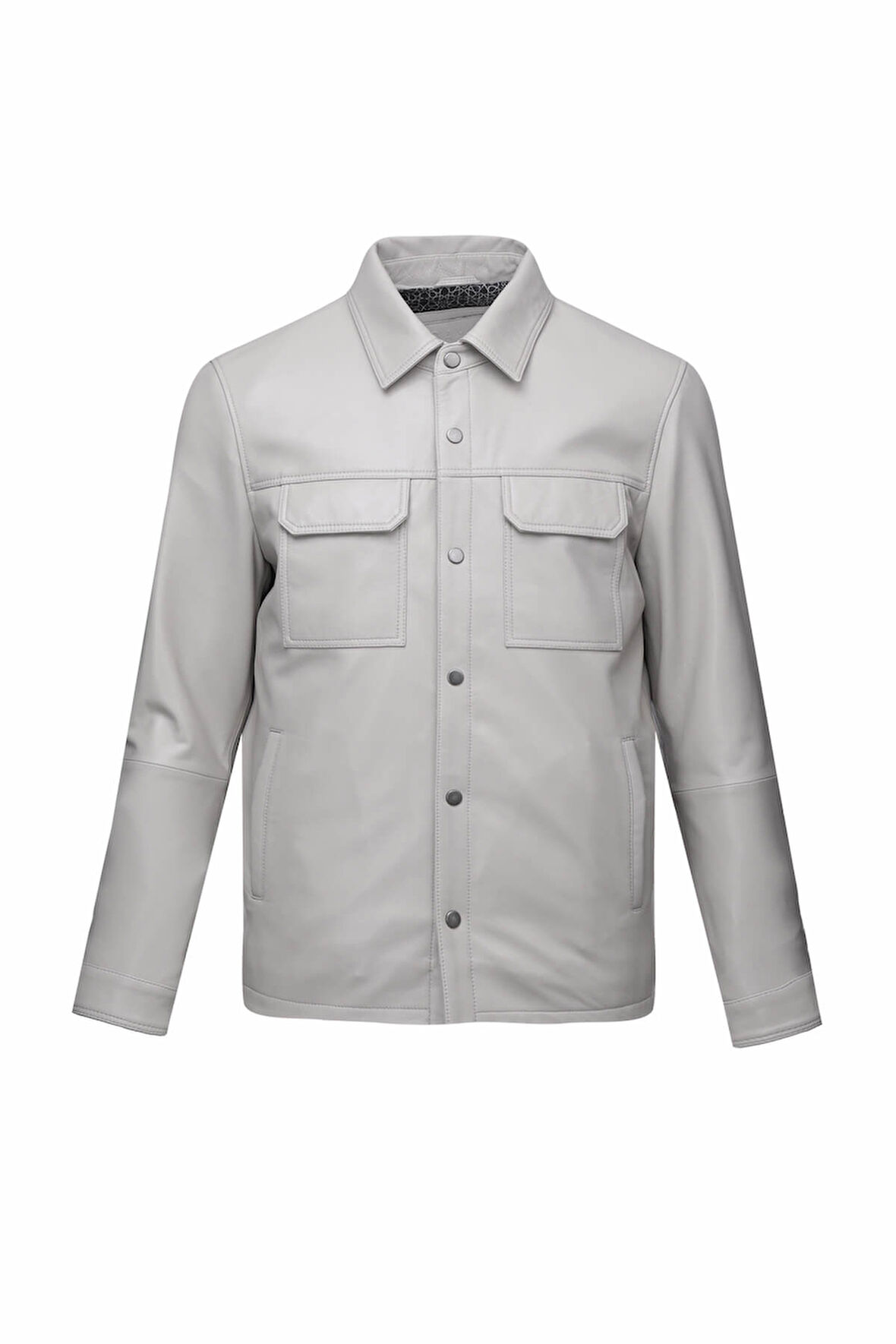 Taş Regular Fit Bebe Yaka 100% Hakiki Deri Mont | L