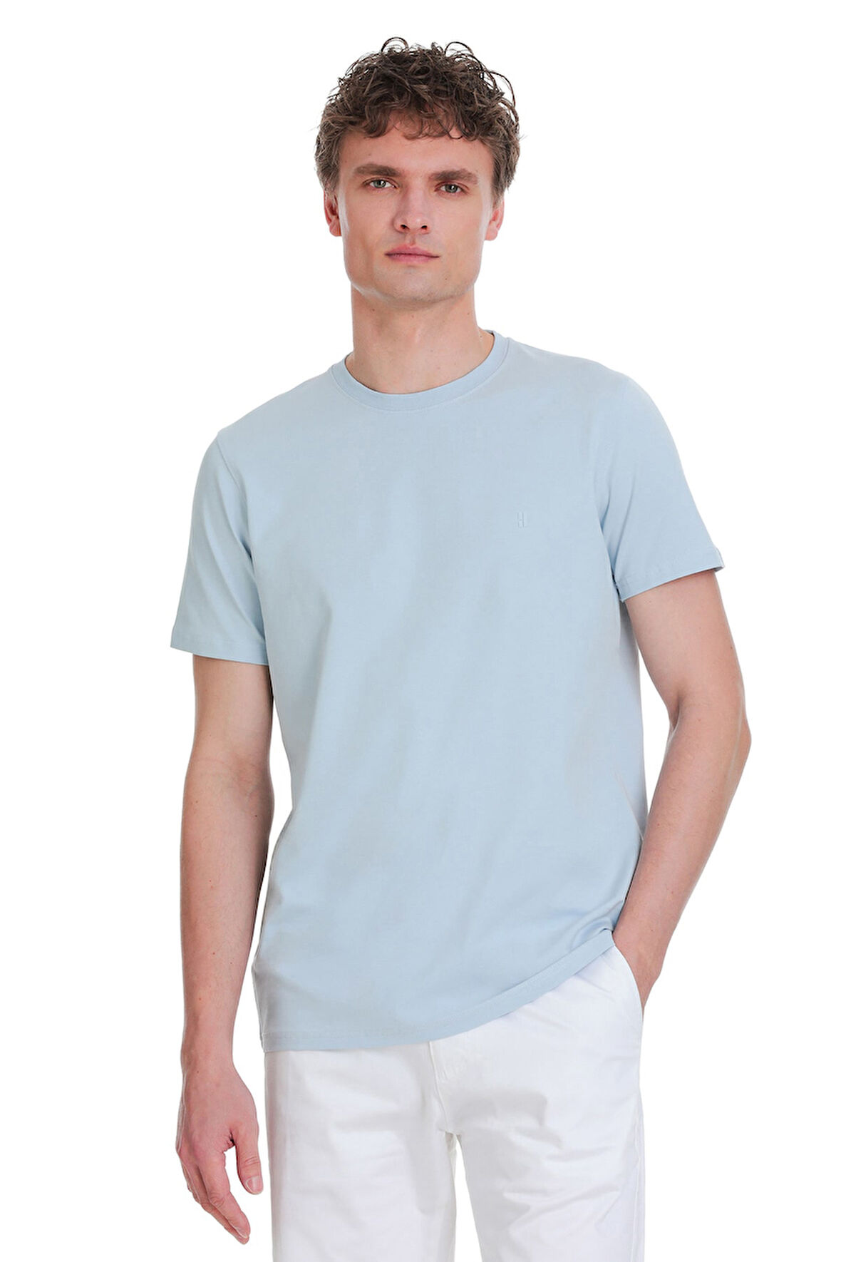 Mavi Regular Fit Bisiklet Yaka Pamuklu Tişört | M
