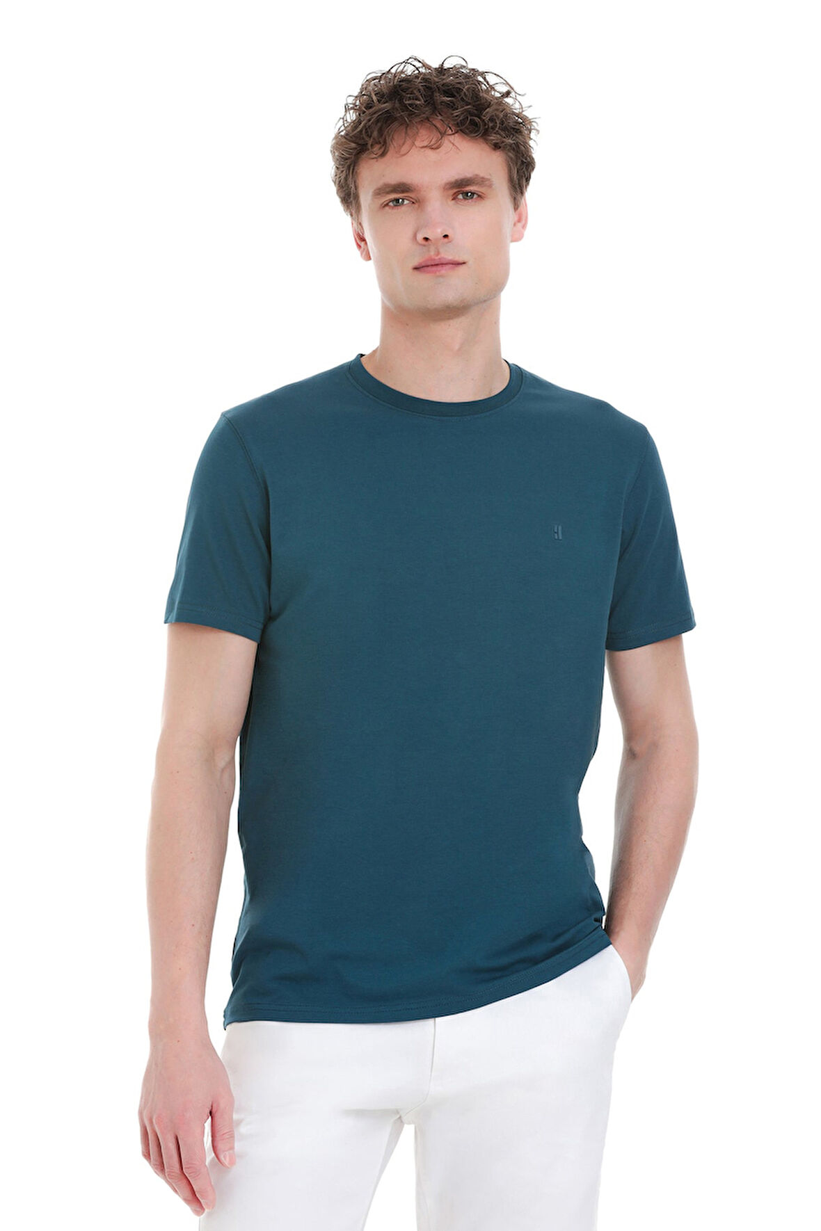 indigo Regular Fit Bisiklet Yaka Pamuklu Tişört | M