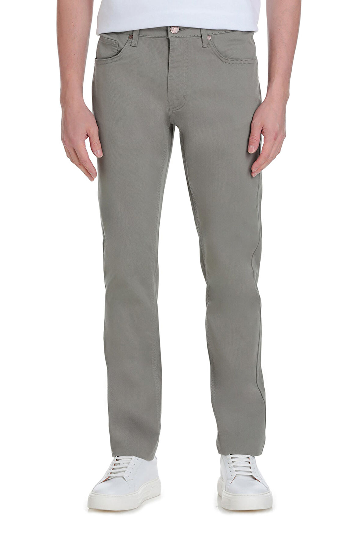 Haki Dinamik Fit 5 Cep Basic Kanvas Pantolon | 34