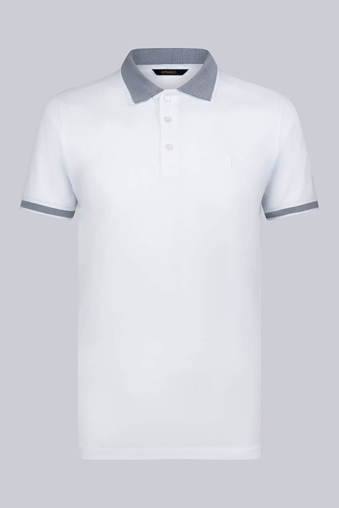 Beyaz Regular Fit 100% Pamuklu Polo Yaka Tişört | S