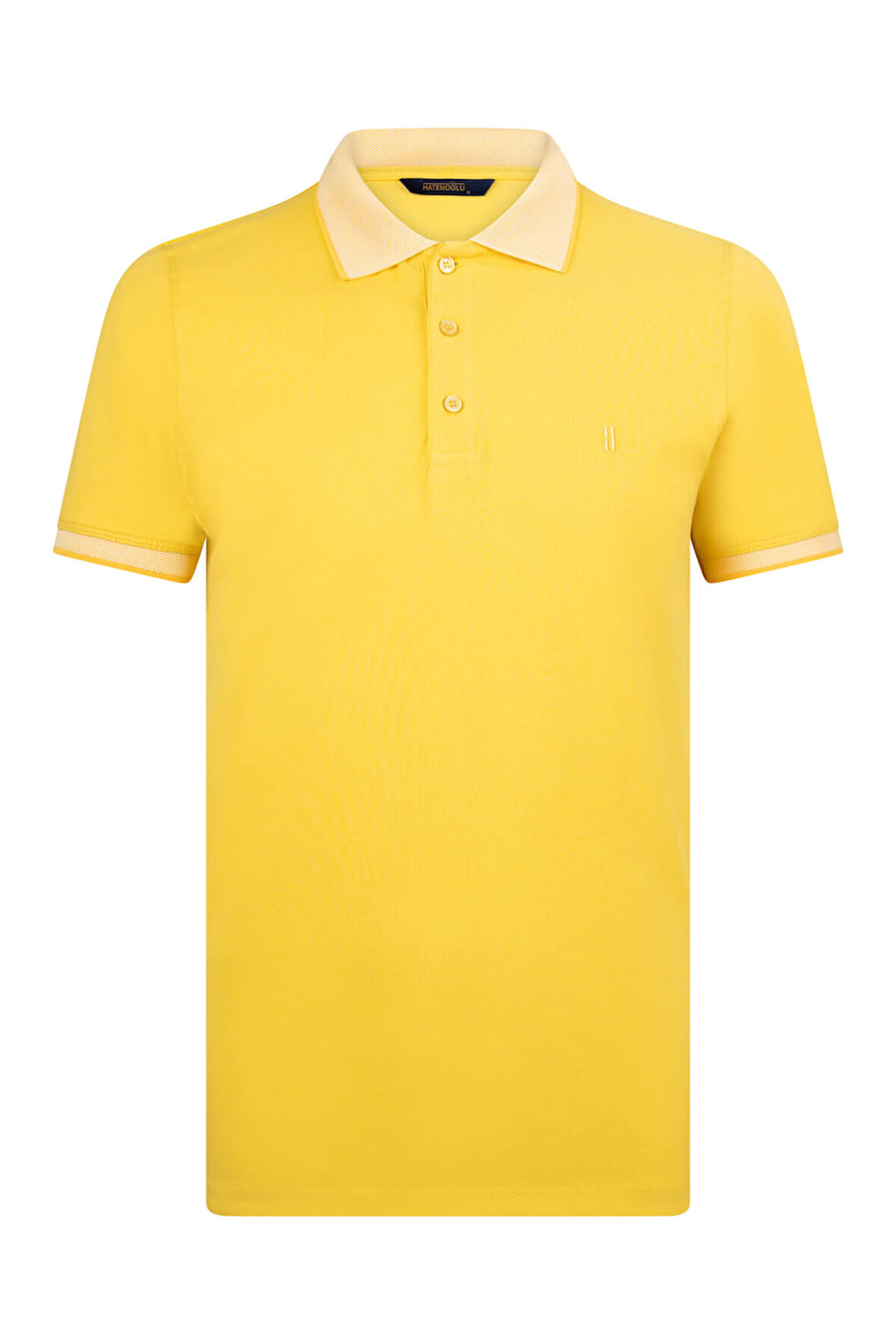 Sarı Regular Fit 100% Pamuklu Polo Yaka Tişört | L