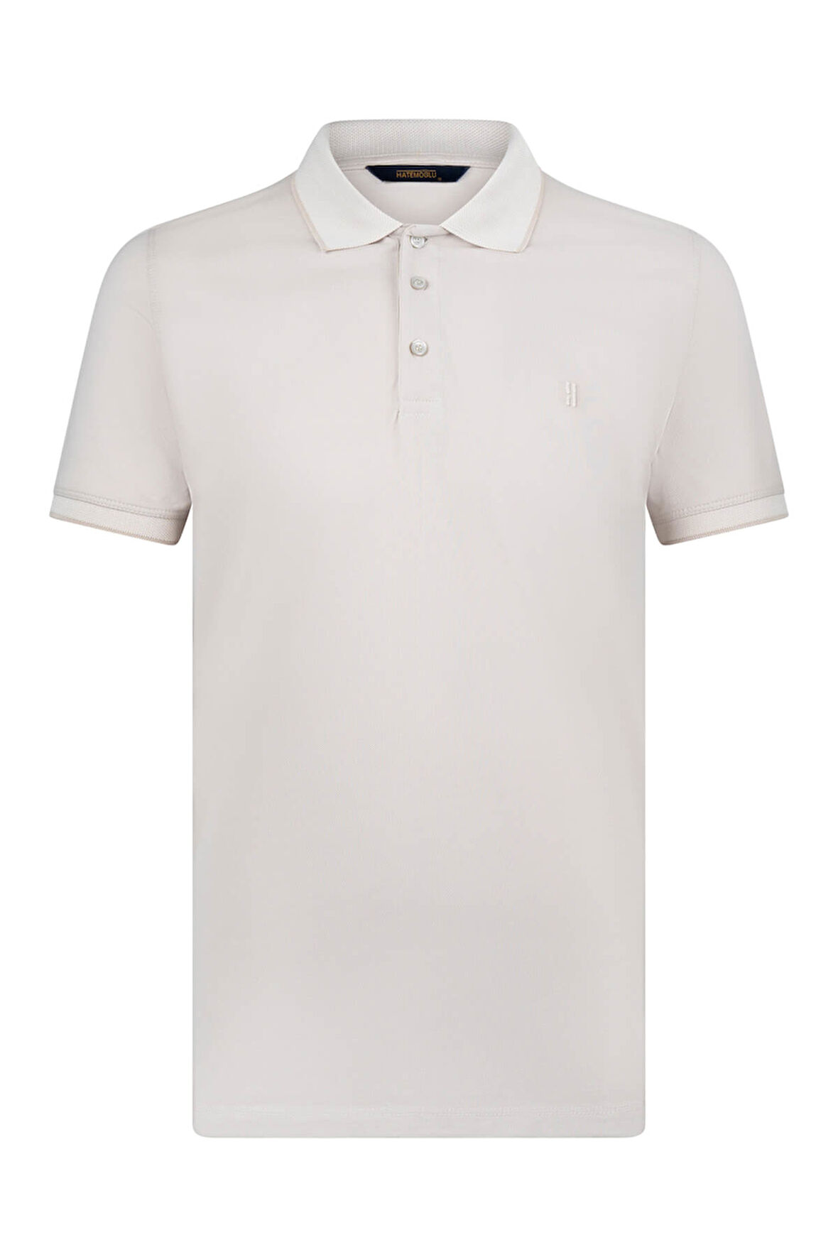 Ekru Regular Fit 100% Pamuklu Polo Yaka Tişört | L