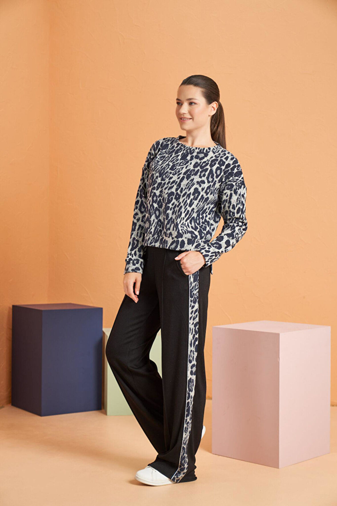 PJS Kadın Gri Pijama Takımı 28094 