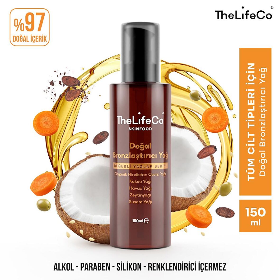 TheLifeCo SkinFood Değerli Yağlar Serisi Doğal Bronzlaştırıcı Yağ 150 ml