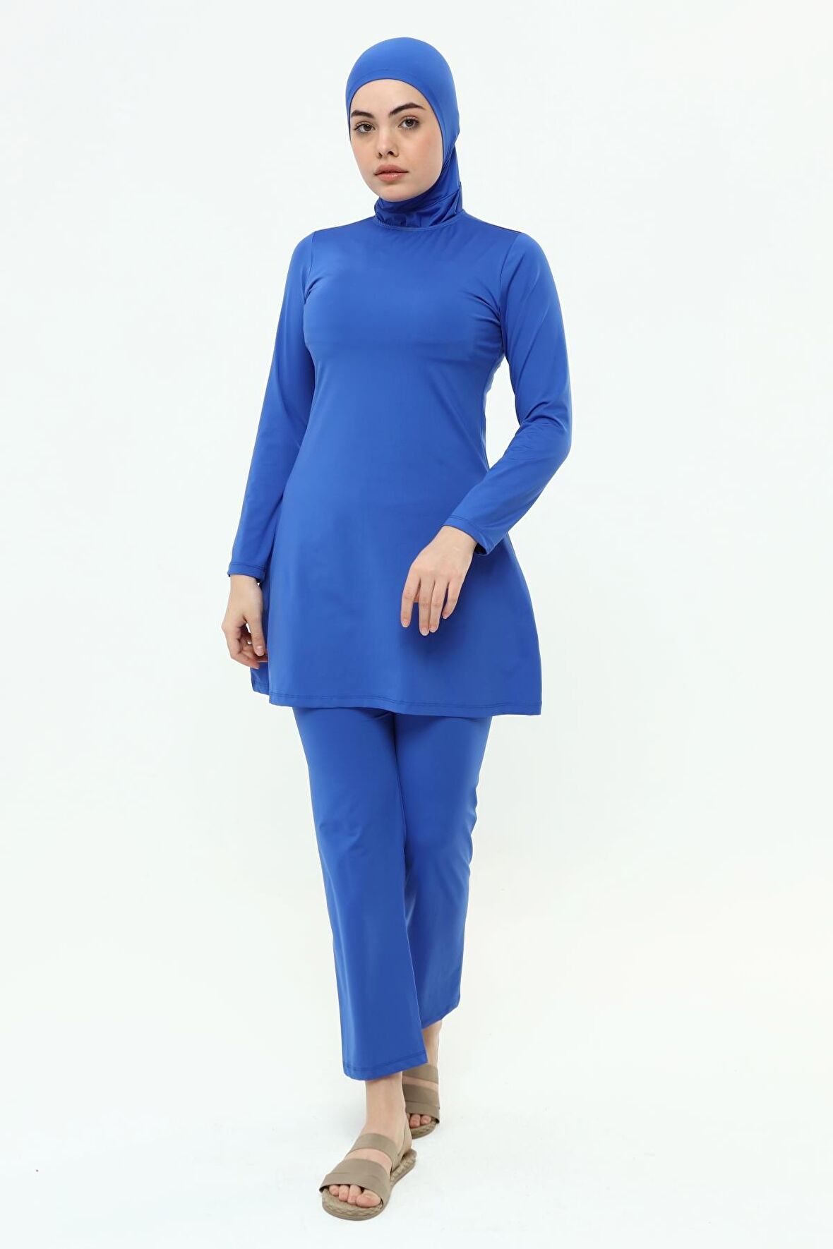 Estiva Kadın Tam Kapalı Düz Tesettür Mayo