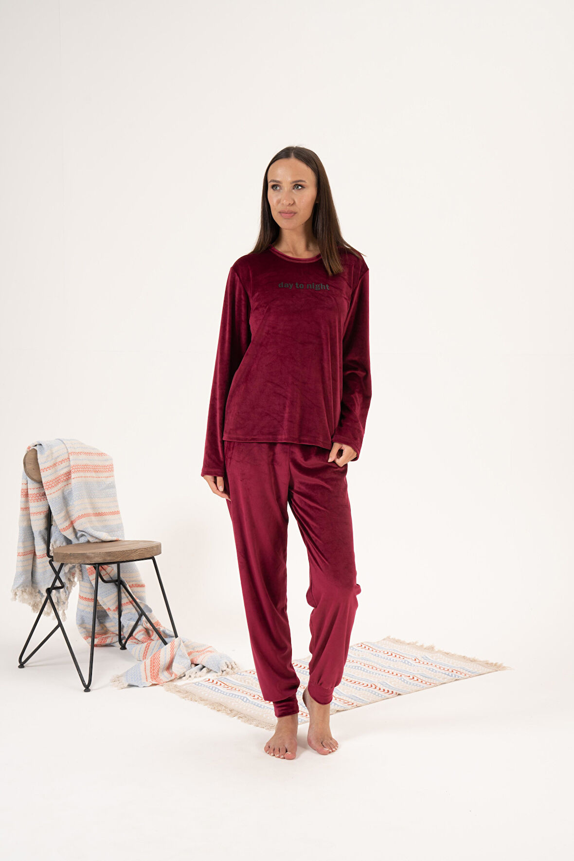 Kadın Kışlık Day To Night Kadife Pijama Takımı