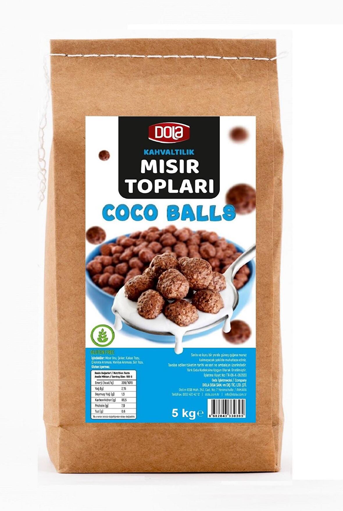 Dola Glutensiz Coco Balls Çikolatalı Mısır Topları 5 kg Gluten Free