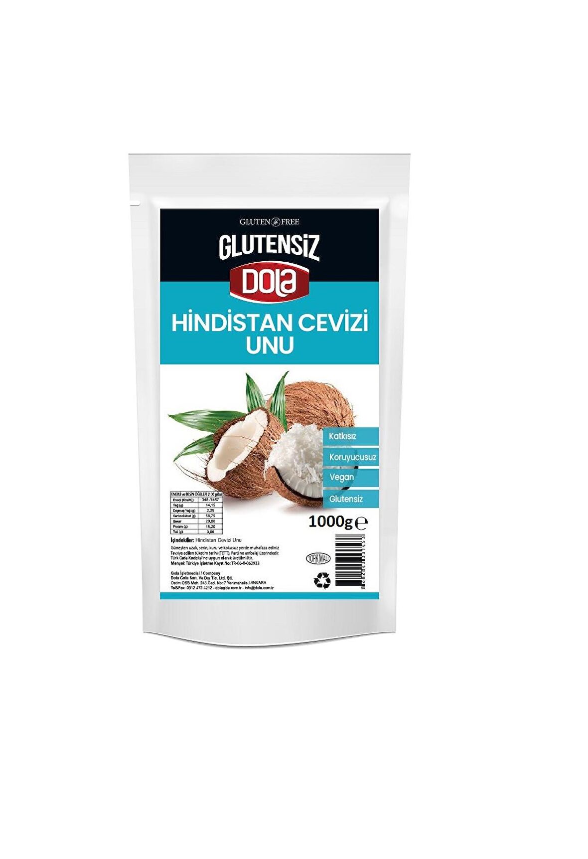 Dola Glutensiz Hindistan Cevizi Unu 1 kg