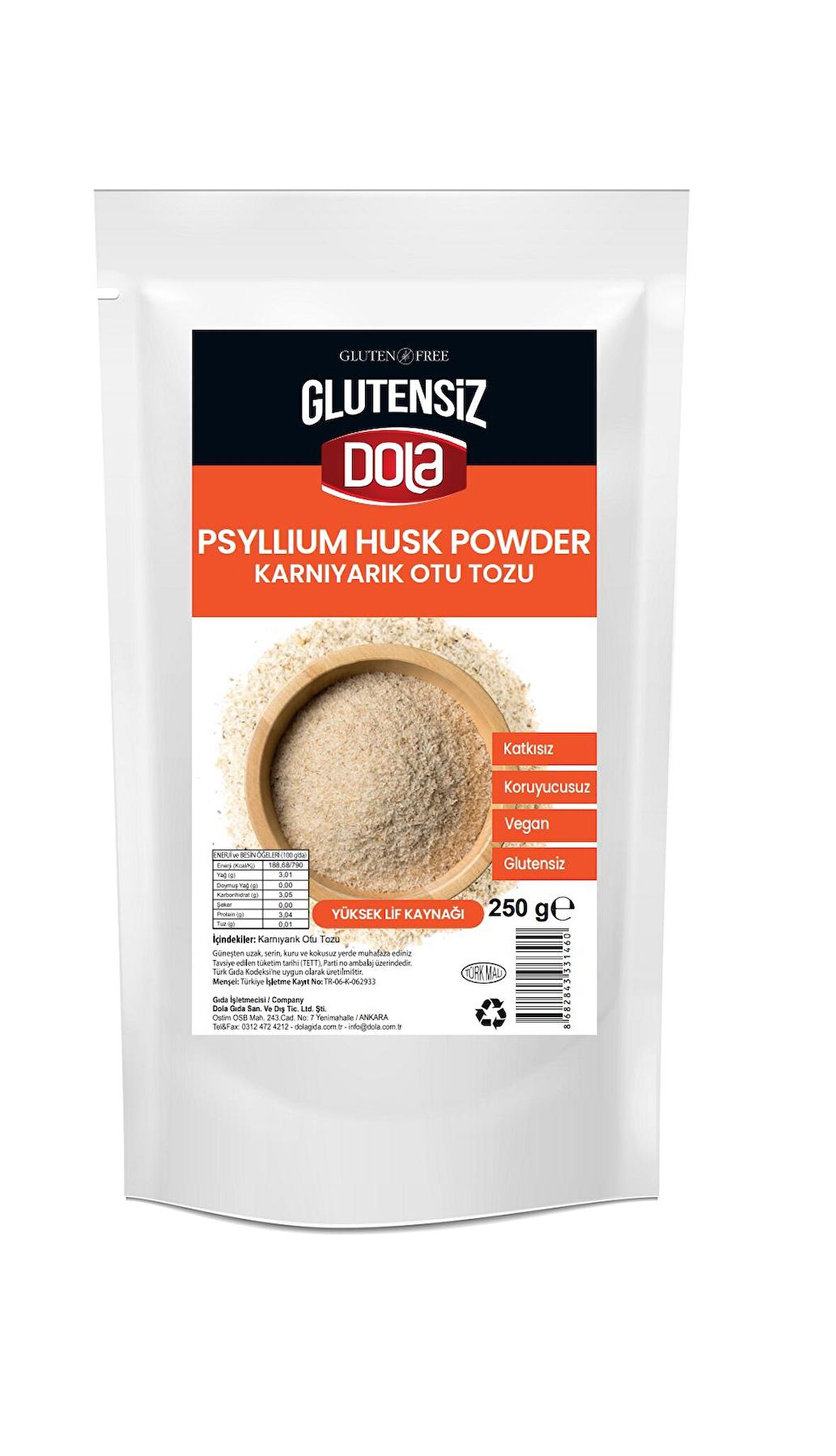 Dola Psyllium Karnıyarık Otu Tozu 250 gr