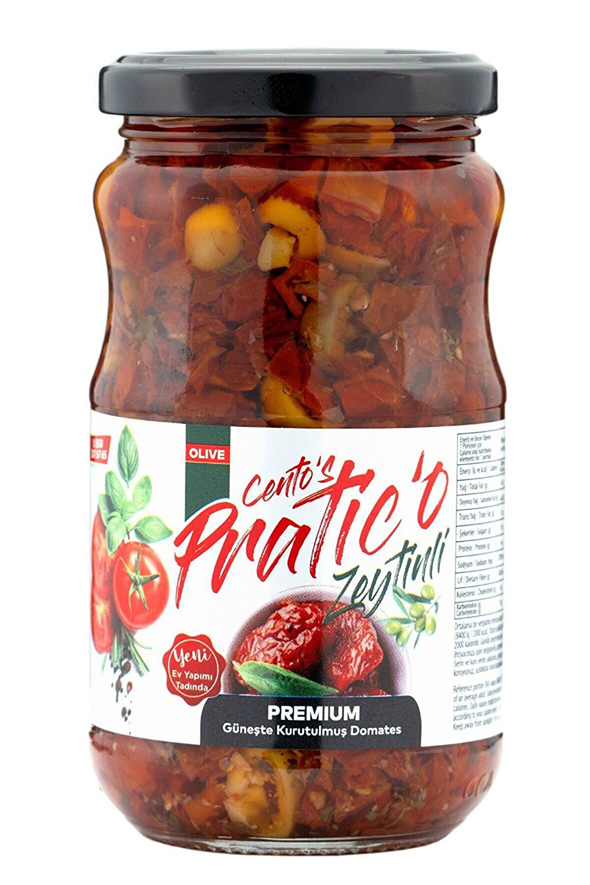 CENTO'S PRATIC'O Güneşte Kurutulmuş Küp Domates Zeytinli 370 gr