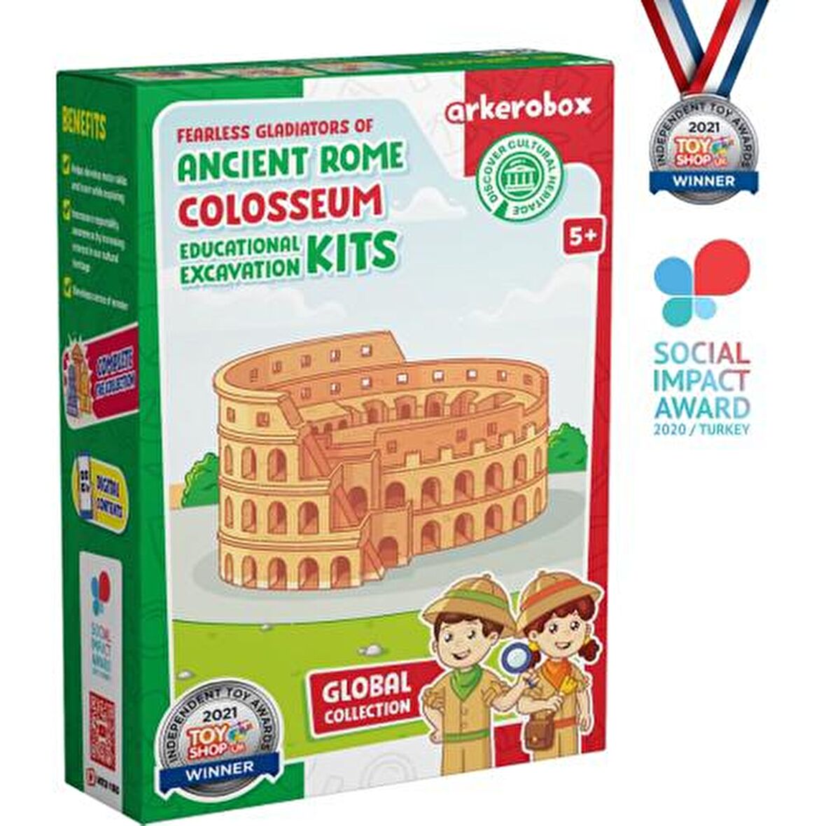 Arkerobox Antik Roma | Colosseum Eğitici Kazı Seti | Global Koleksiyon