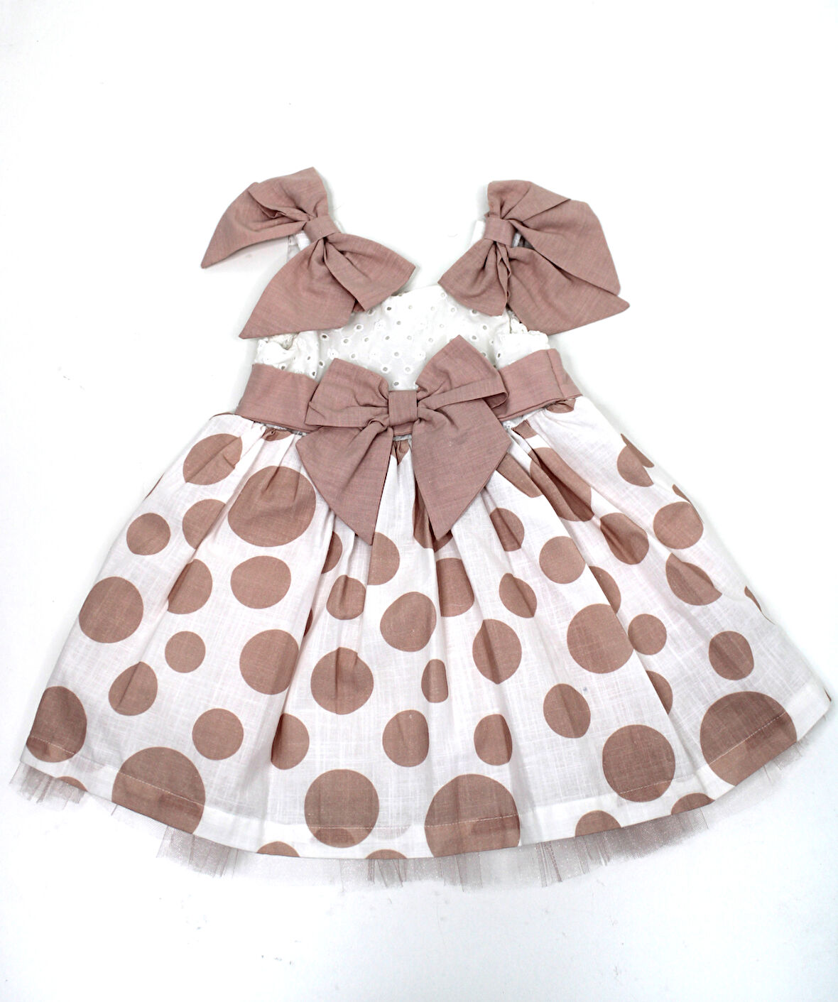 Serkon Kız Çocuk Elbise Fiyonklu