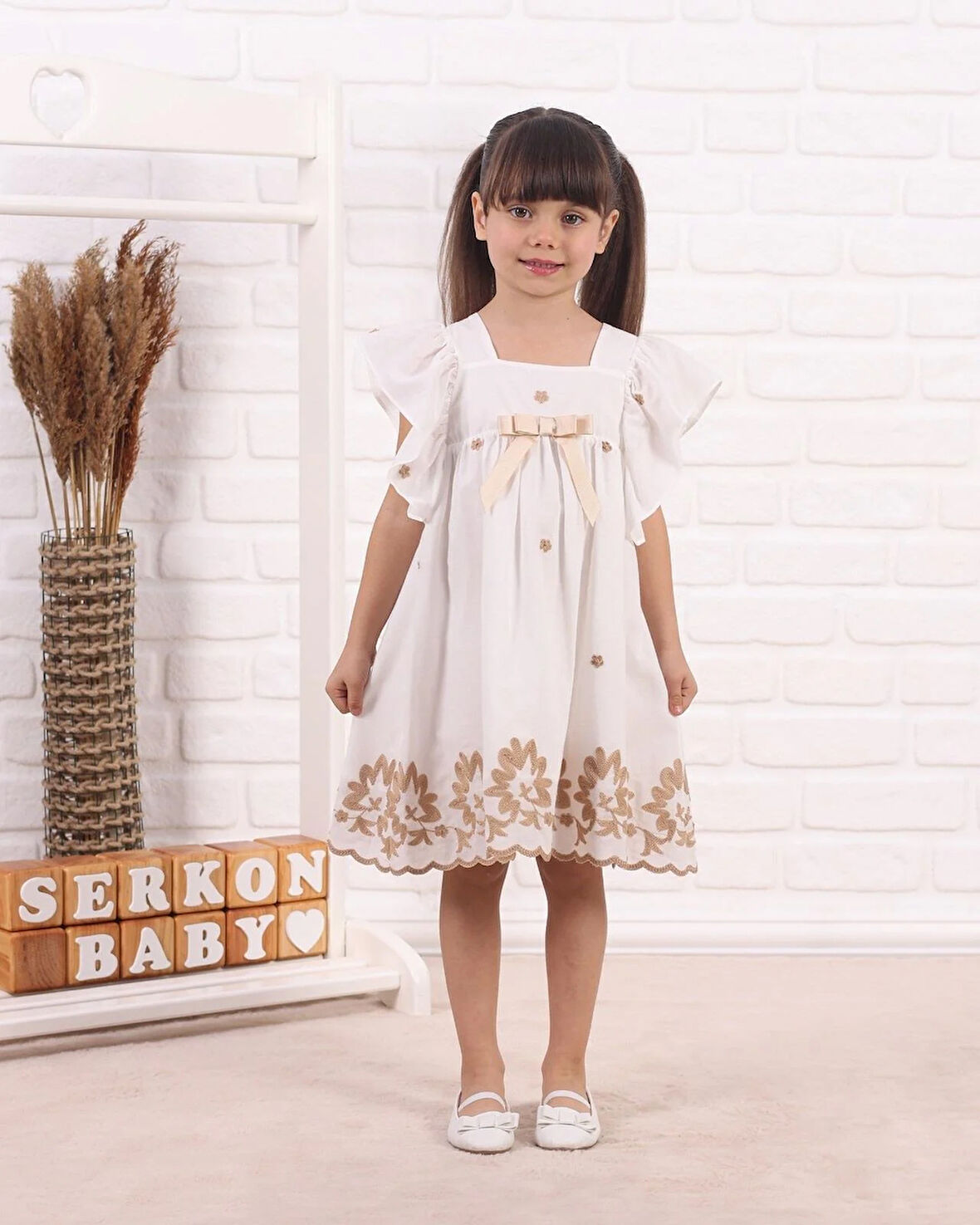 Serkon Kız Çocuk Su Yolu Elbise SER-0780