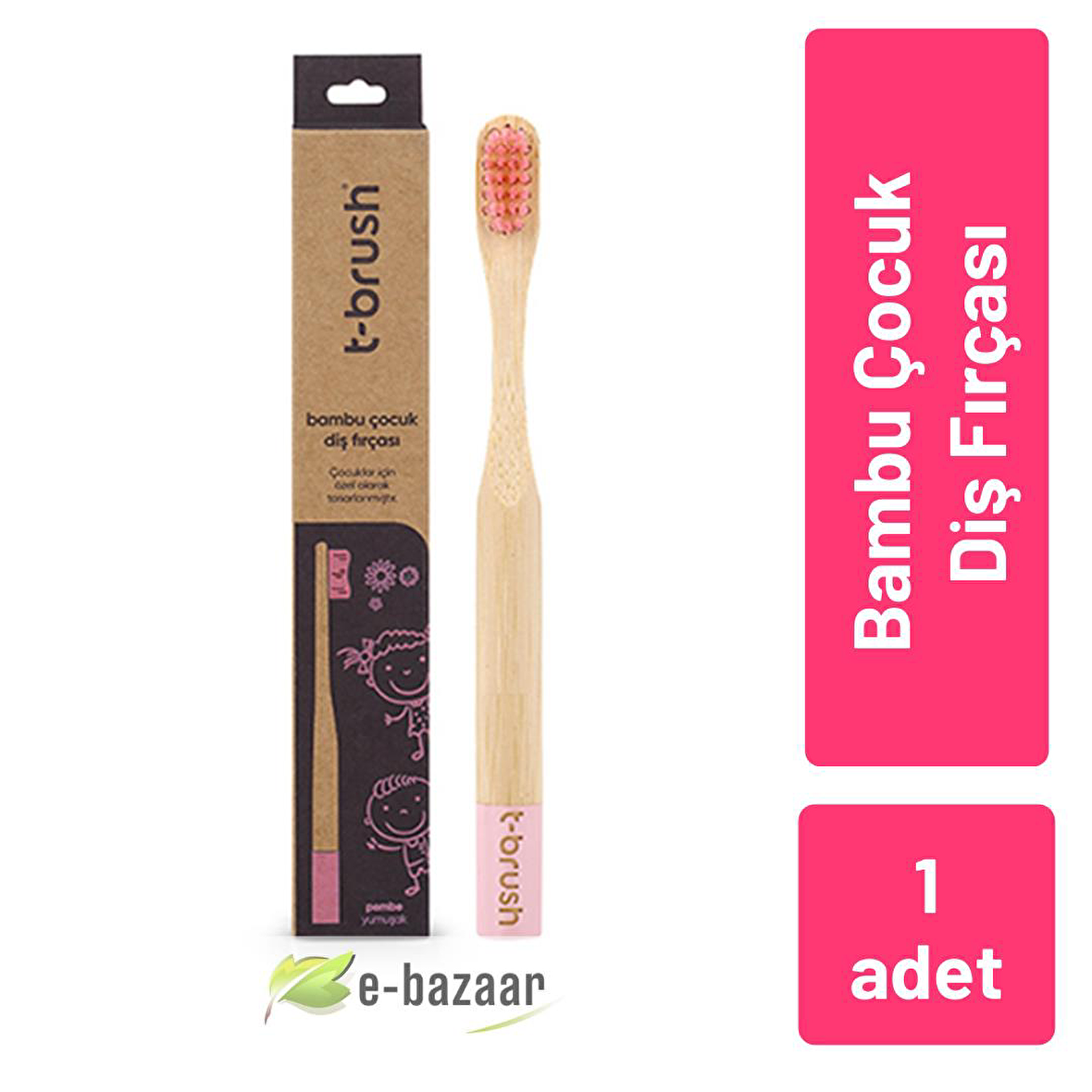 T-Brush Bambu Çocuk Diş Fırçası Pembe