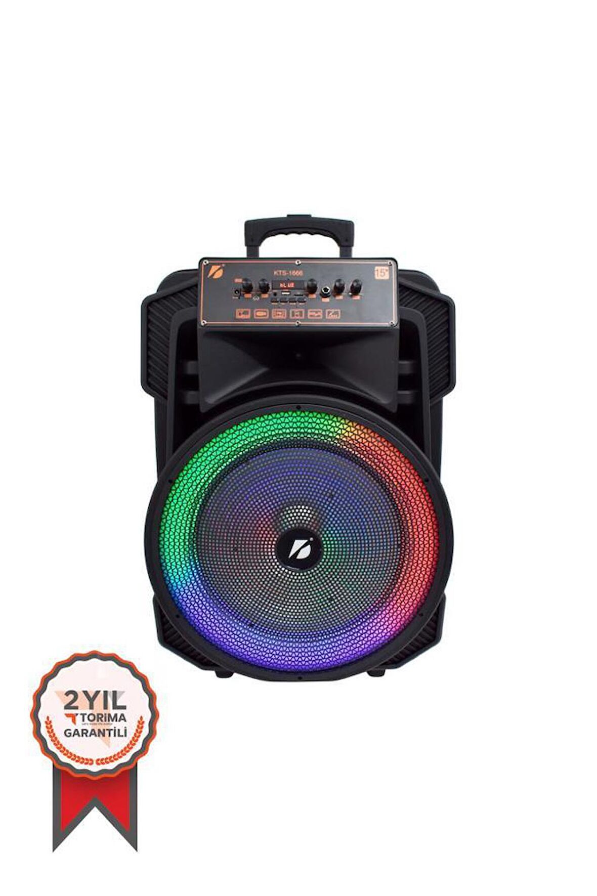 KTS-1666 Süper Bass Taşınabilir Arabalı RGB Işıklı Hoparlör 15"
