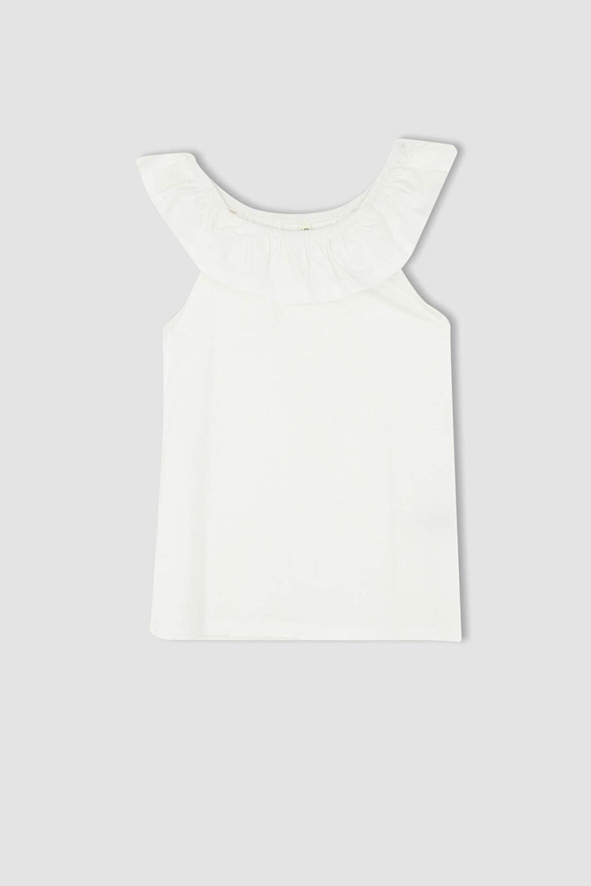 Kız Çocuk Regular Fit Volanlı Pamuklu Atlet X0695A622HSWT34