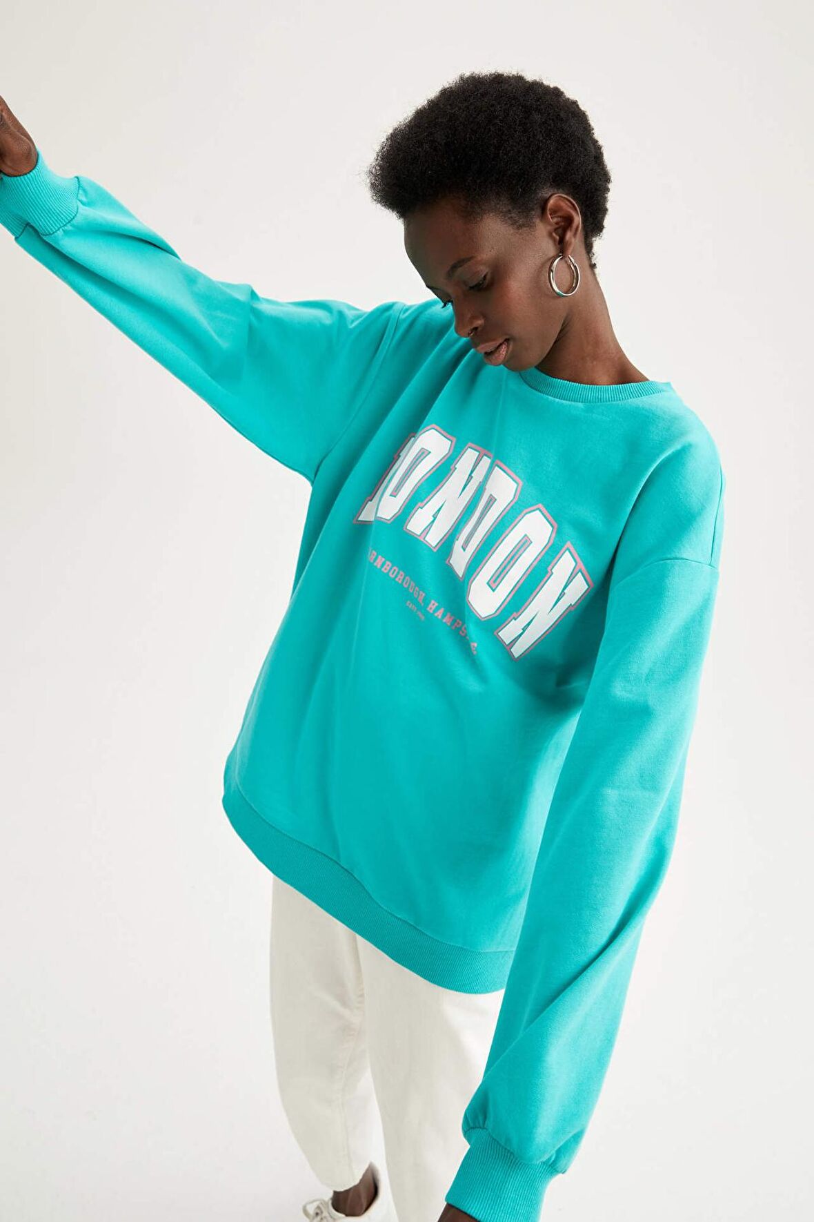Oversize Fit Bisiklet Yaka Sweatshirt X1822AZ22SMGN444