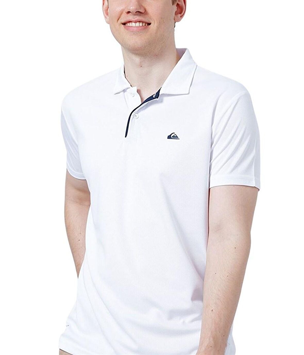 Quiksilver Polo Yaka Düz Beyaz Erkek T-Shirt TEQYKT07004 PER4MAN'S POLO