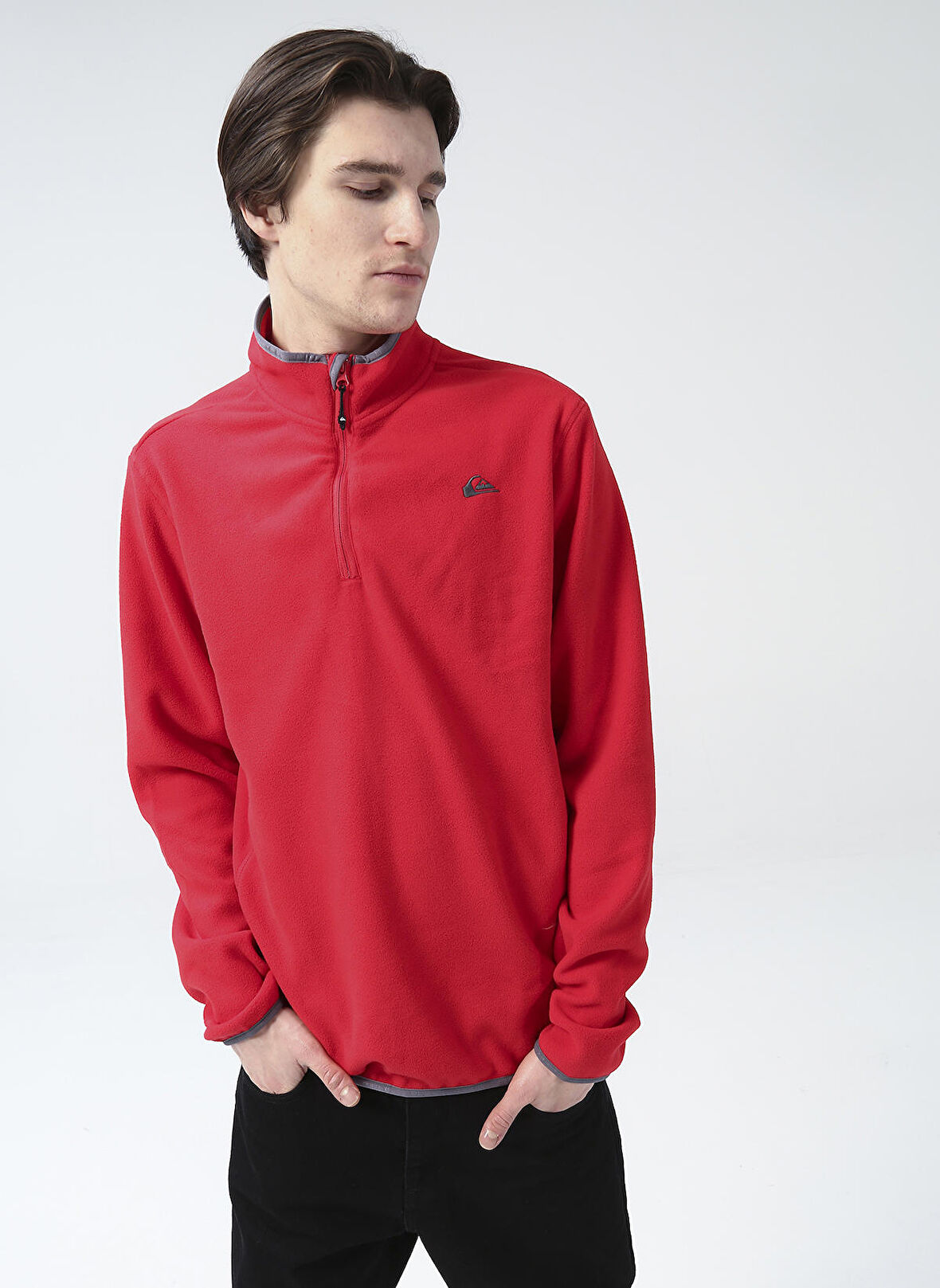 Quiksilver Kırmızı Erkek Polar Sweatshırt EQYFT03163Mission HalfZip M OTLR