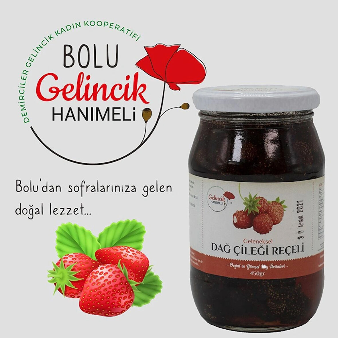 Geleneksel Dağ Çileği Reçeli 450gr