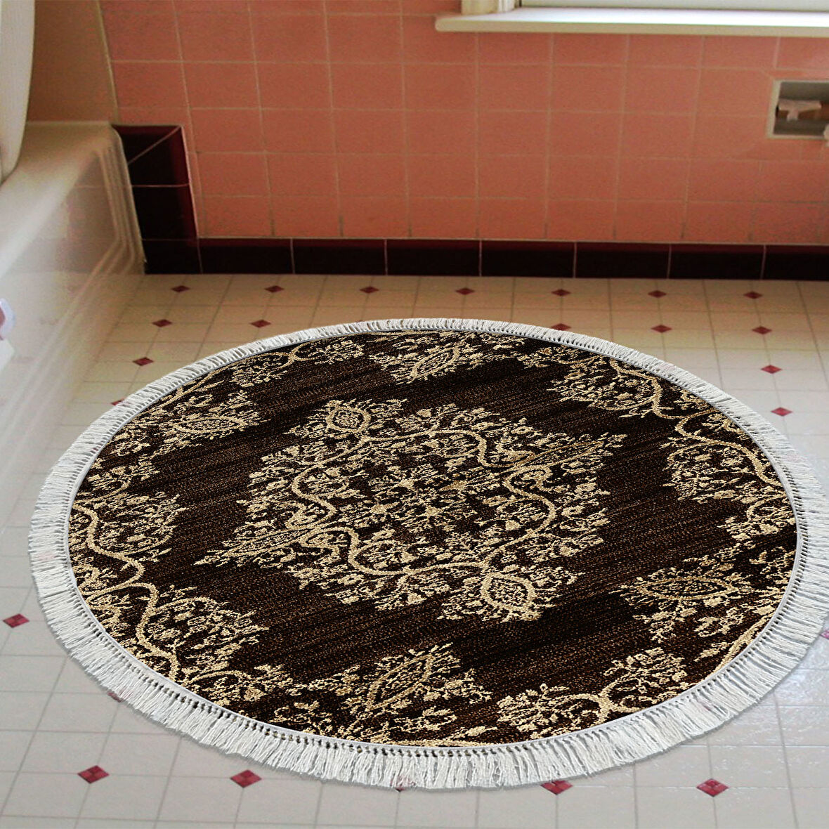 Eko Trend Djt Banyo Paspası Yıkanabilir Kaymaz Taban 761 Yuvarlak Osmanlı