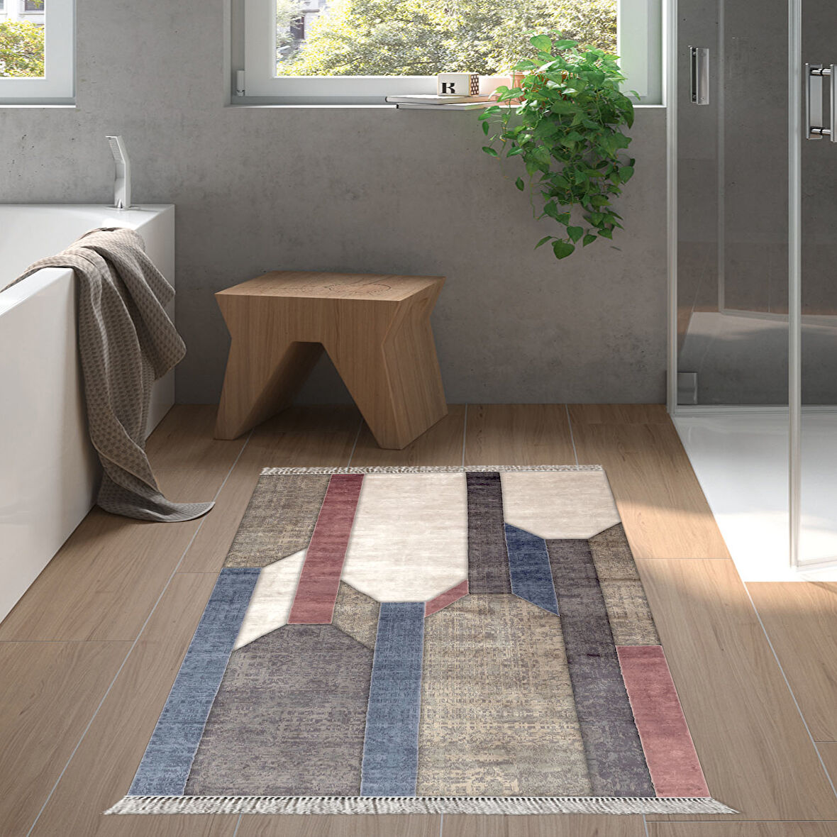 Eko Trend Djt Banyo Paspası Yıkanabilir Kaymaz Taban S6505 Modern