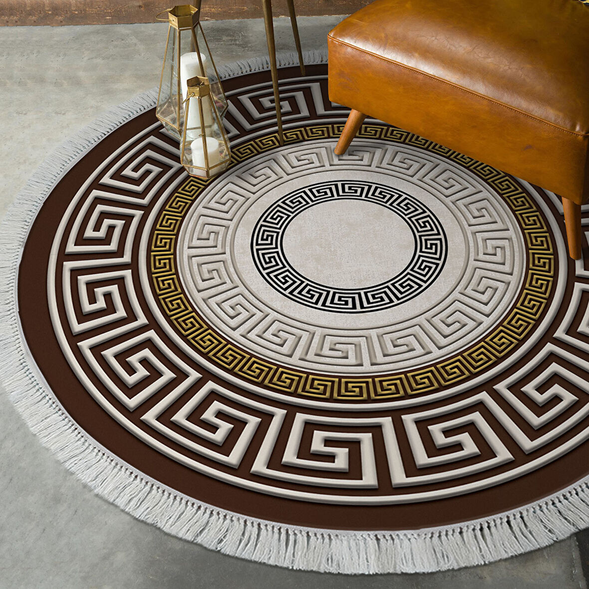 Eko Trend Djt Haı Yıkanabilir Kaymaz Taban 675M Yuvarlak Modern