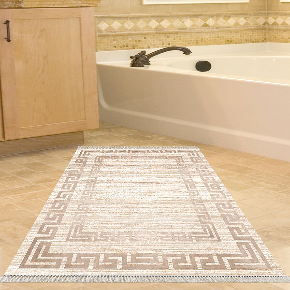 Eko Trend Djt Banyo Paspası Yıkanabilir Kaymaz Taban F5036 Modern