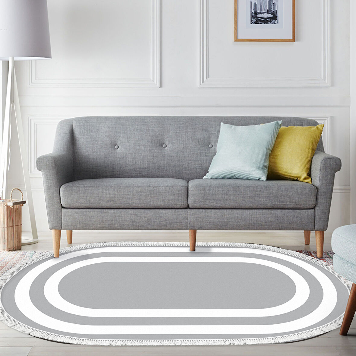 Eko Trend Djt Halı Yıkanabilir Kaymaz Taban 2229M Oval Bordürlü