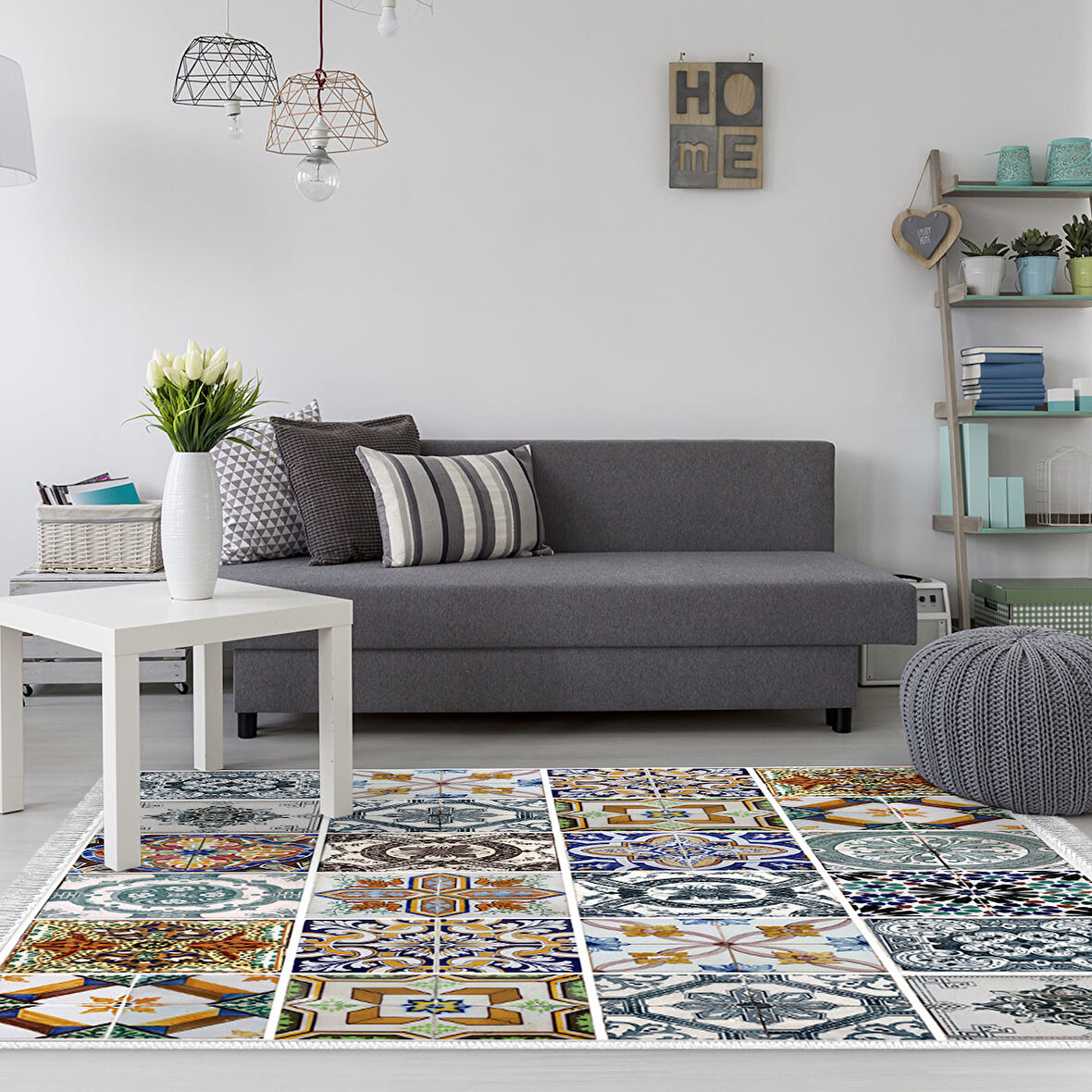 Eko Trend Djt Halı Yıkanabilir Kaymaz Taban Mu144 Patchwork