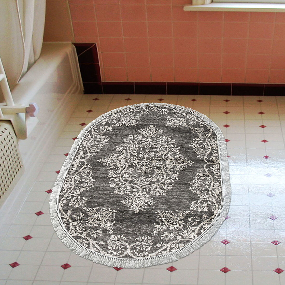 Eko Trend Djt Banyo Paspası Yıkanabilir Kaymaz Taban 762 Oval Osmanlı