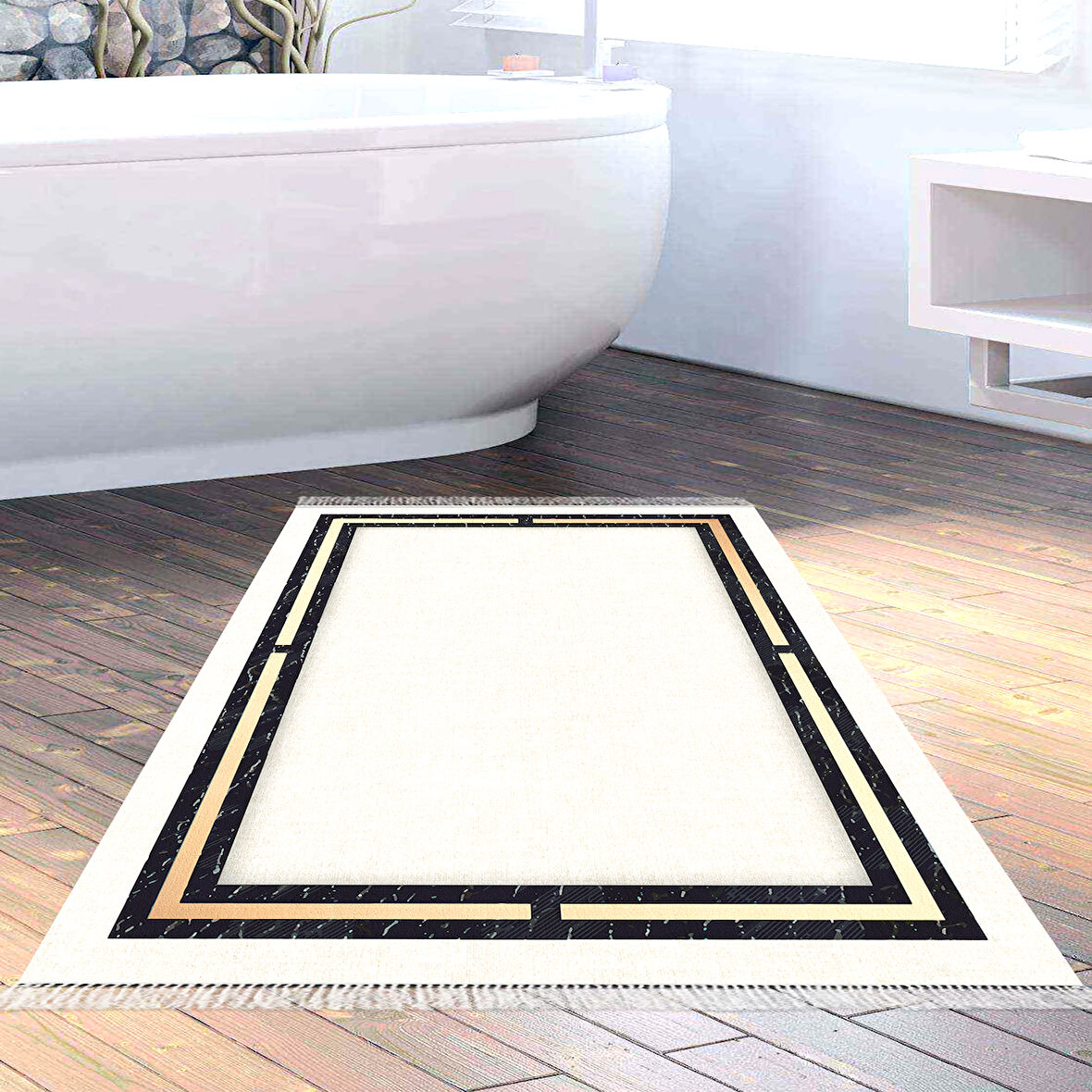 Eko Trend Djt Banyo Paspası Yıkanabilir Kaymaz Taban F5006 Modern