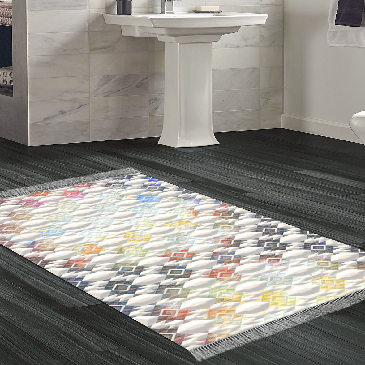 Eko Trend Djt Banyo Paspası Yıkanabilir Kaymaz Taban 763 Modern