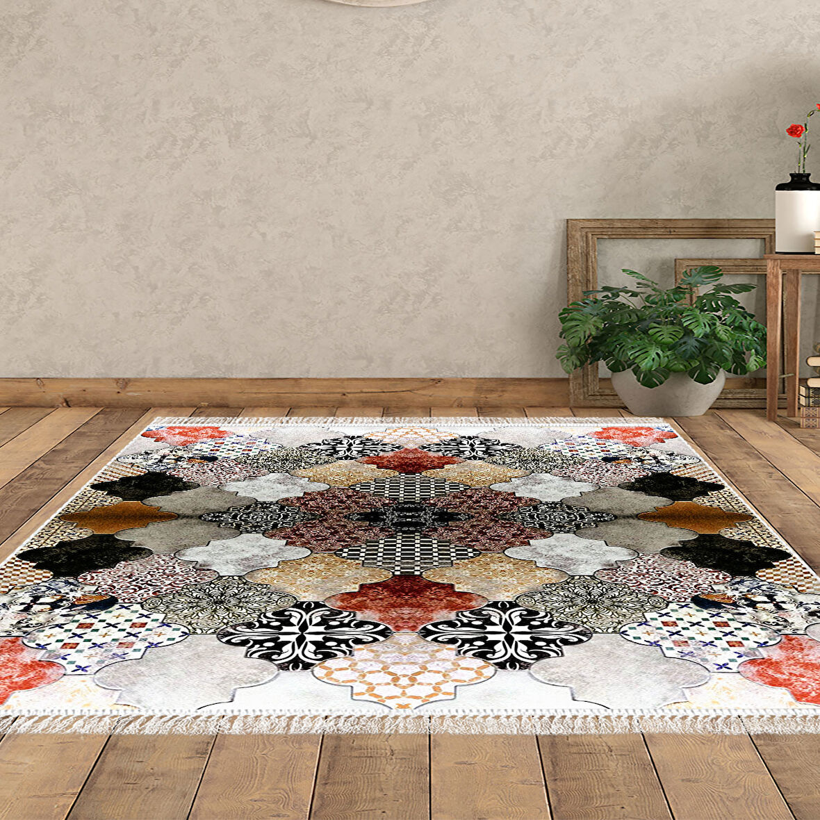 Eko Trend Djt Halı Yıkanabilir Kaymaz Taban Mu120 Patchwork