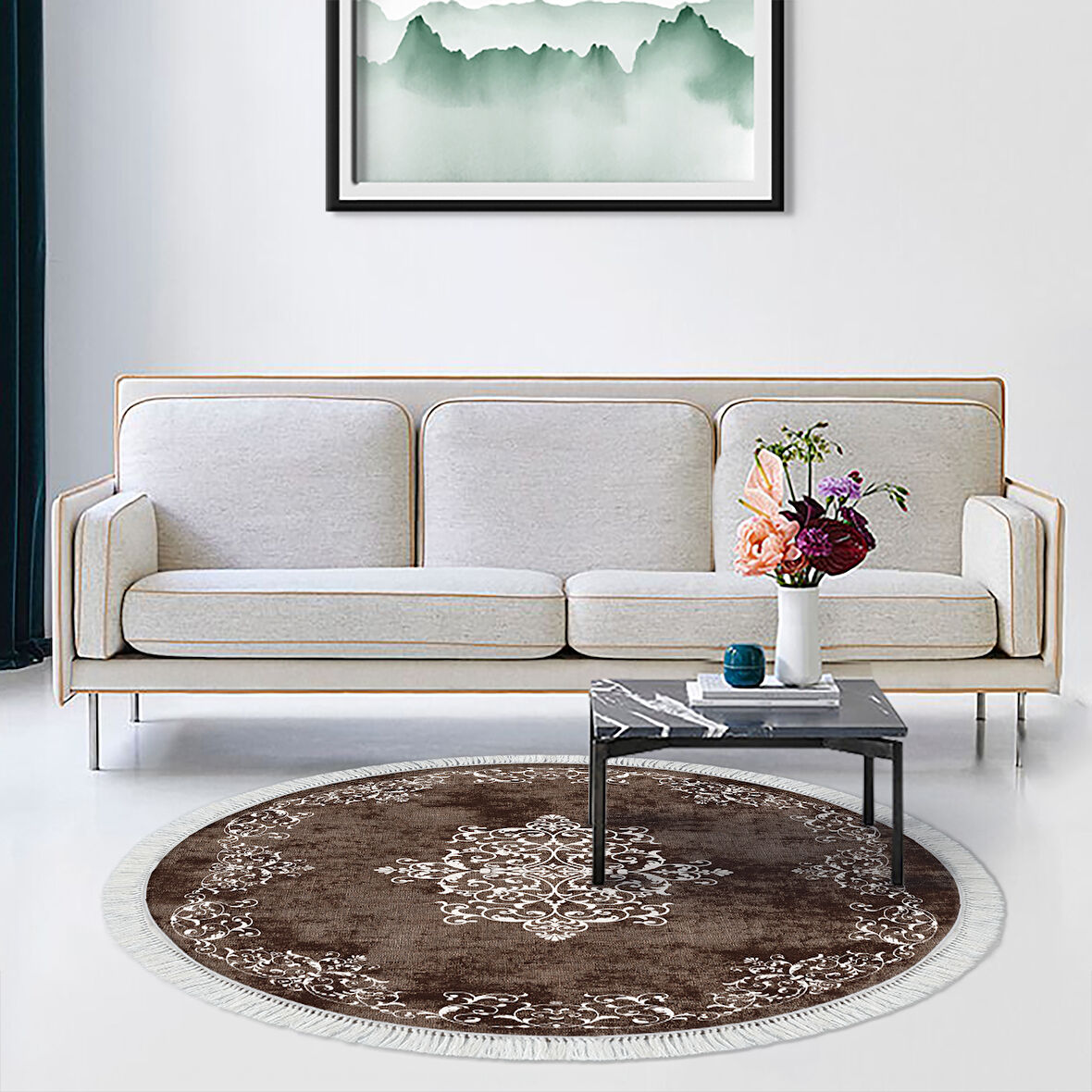 Eko Trend Djt Banyo Paspası Yıkanabilir Kaymaz Taban 616 Yuvarlak Klasik