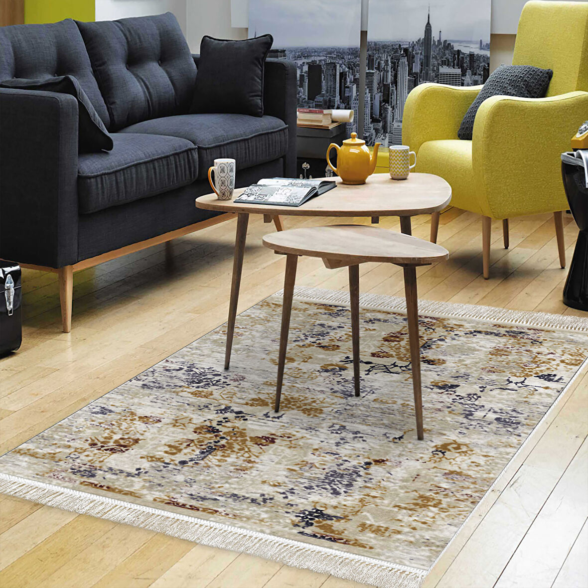 Eko Trend Djt Halı Yıkanabilir Kaymaz Taban M12359 Vintage