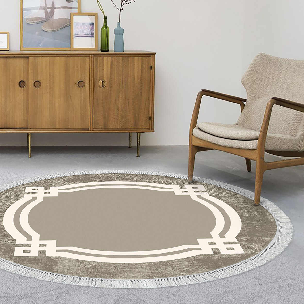 Eko Trend Djt Haı Yıkanabilir Kaymaz Taban 657M Yuvarlak Modern