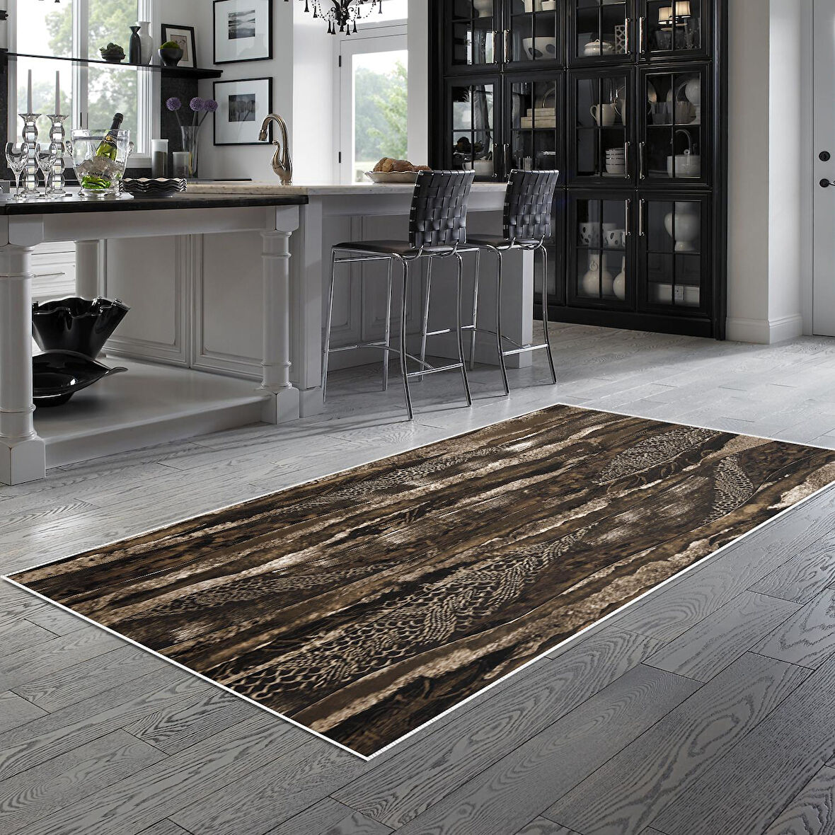 Alanur Trend Keçe Tabanlı Mutfak Halı Mu126